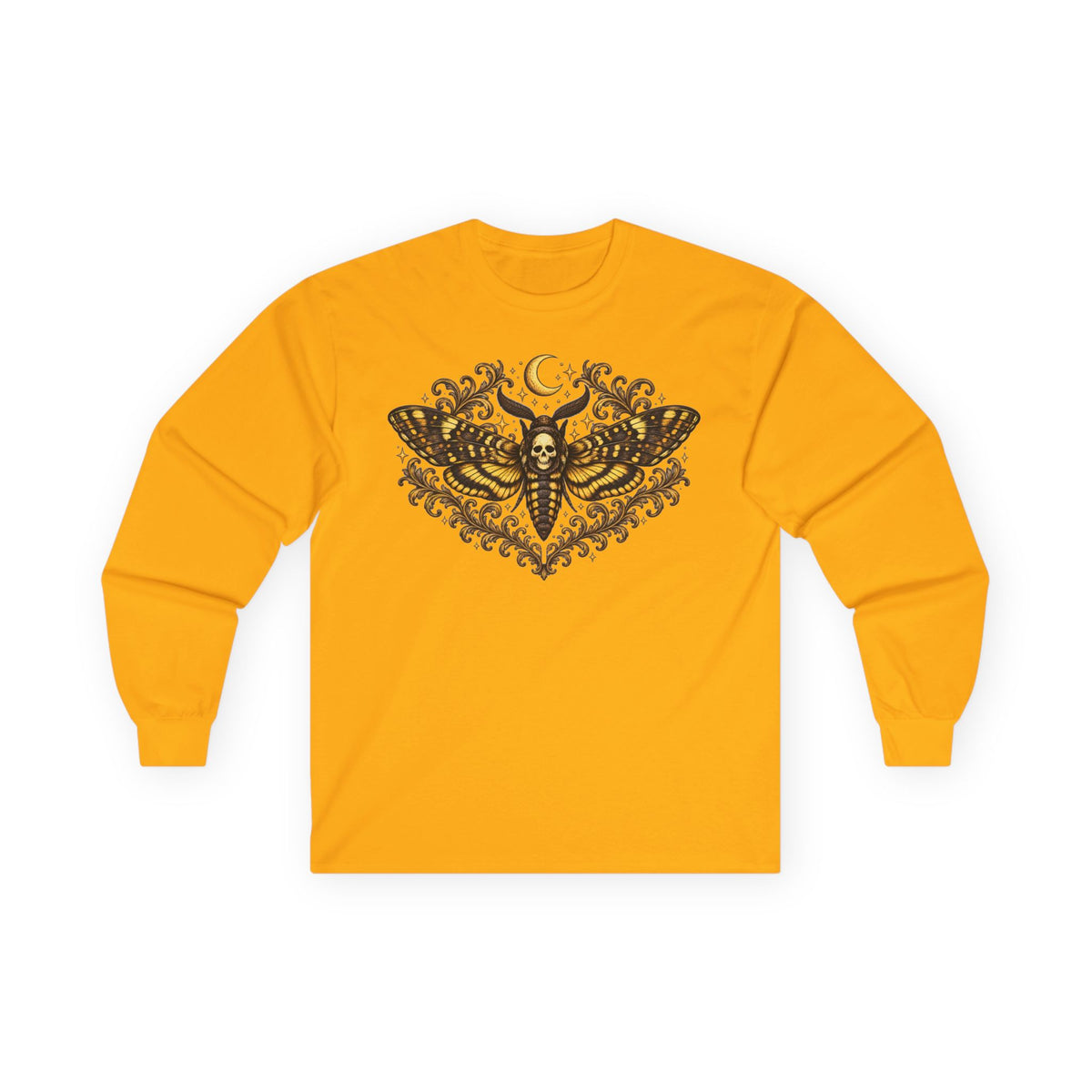 Moon Death Moth Skull Long Sleeve Tee