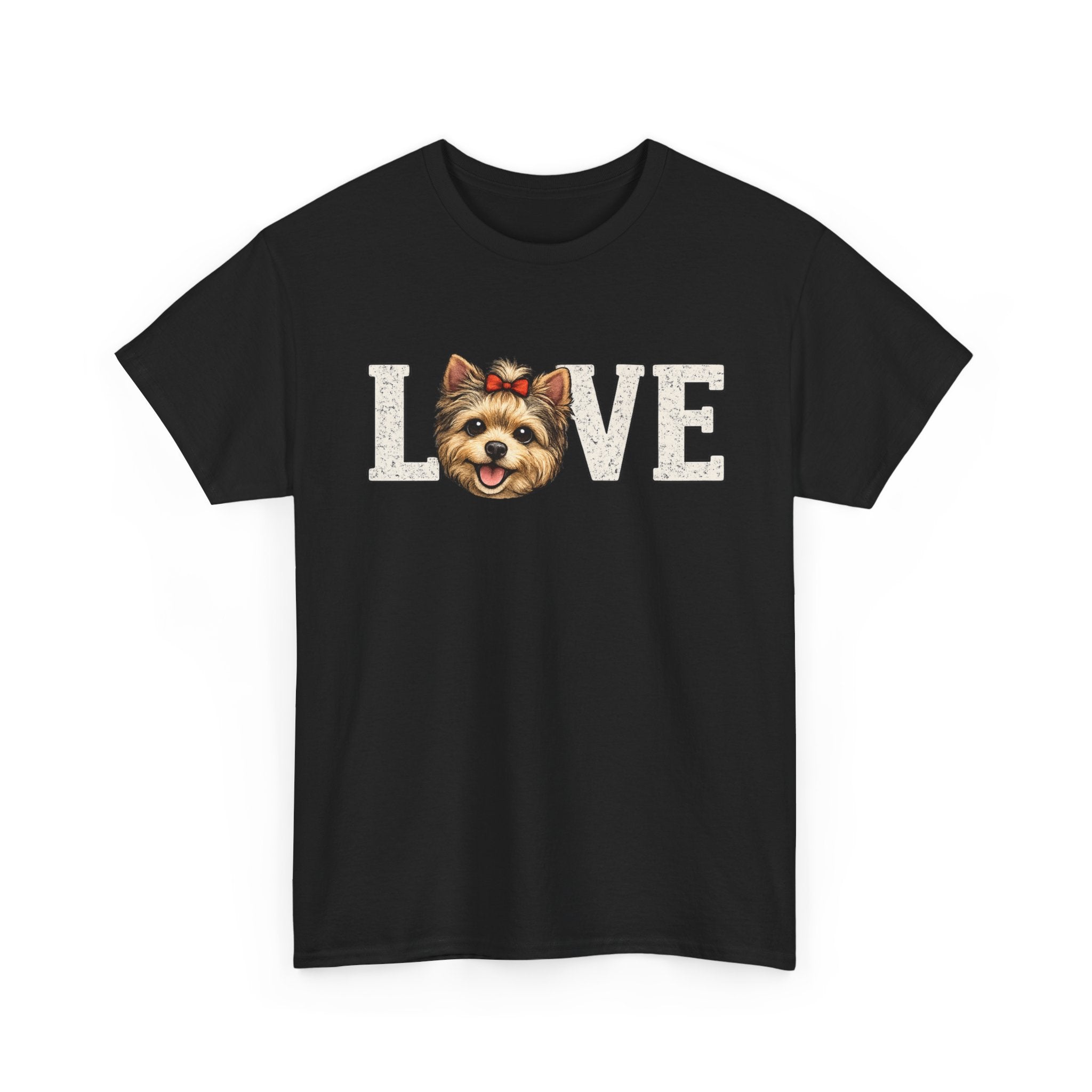 Love  Yorkie T‑Shirt — Cute Yorkie Face 'LOVE' Graphic Tee for Dog Lovers
