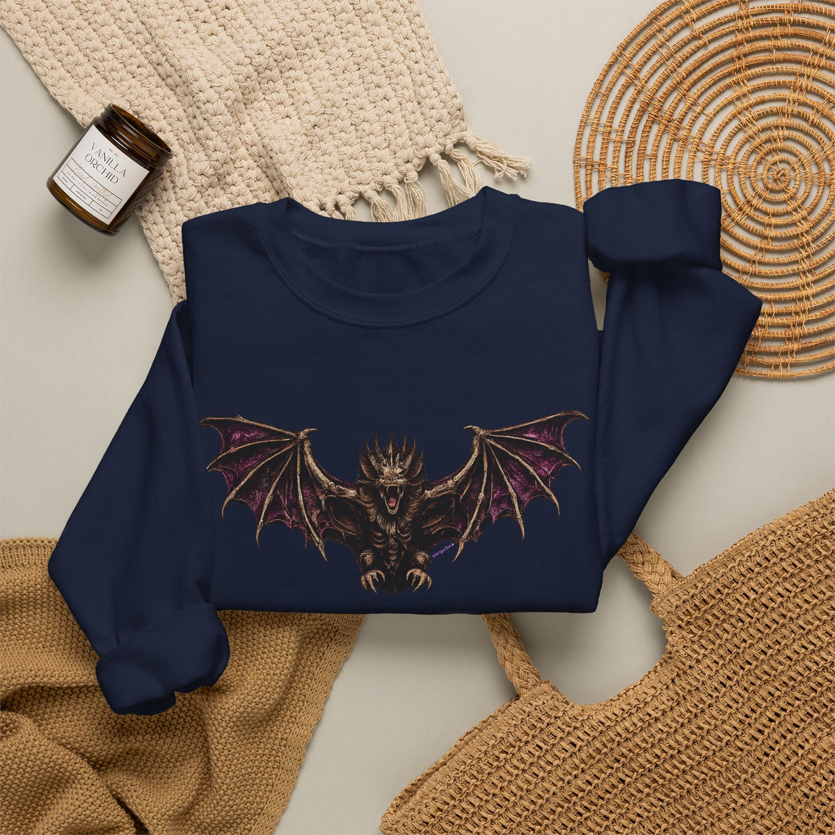 Gothic Bat Demon Crewneck Sweatshirt