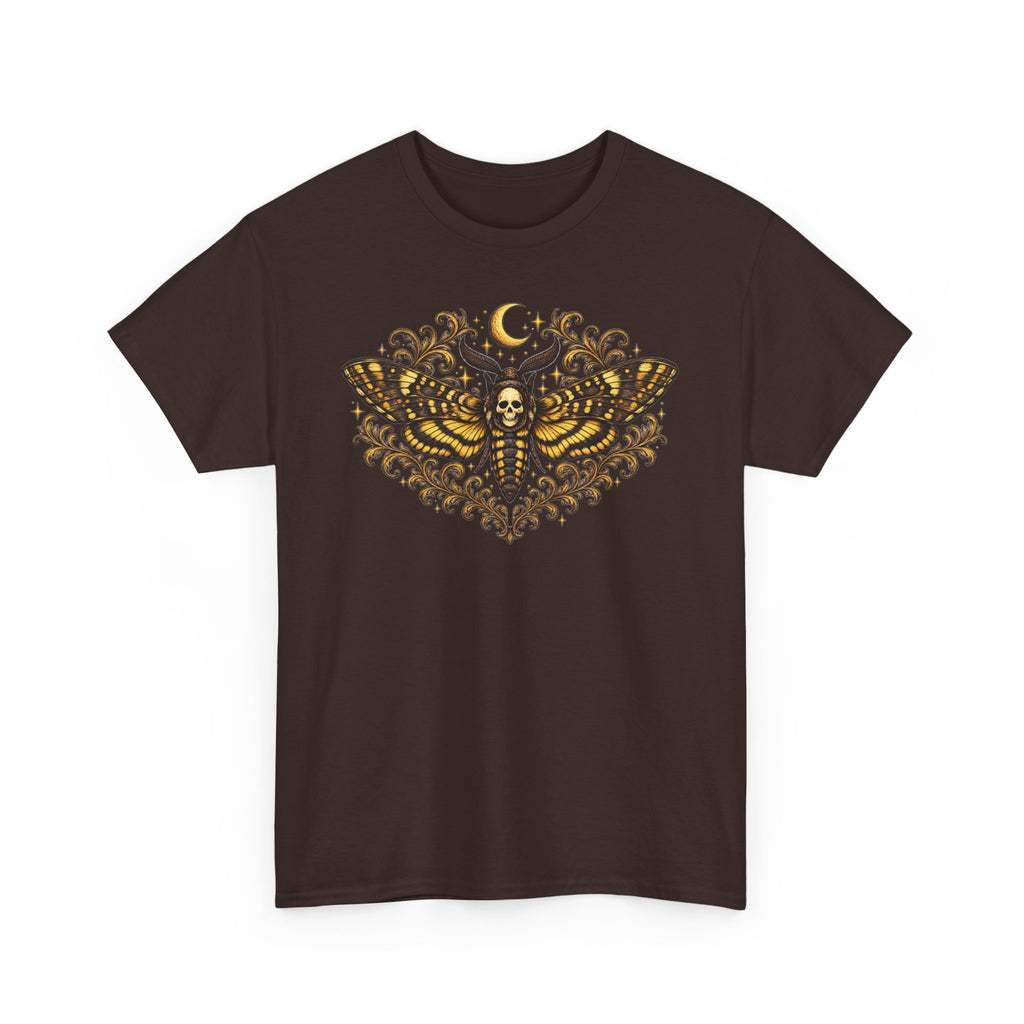 Mystic Moth Tee — Golden Moon, Death Moth Graphic T-Shirt