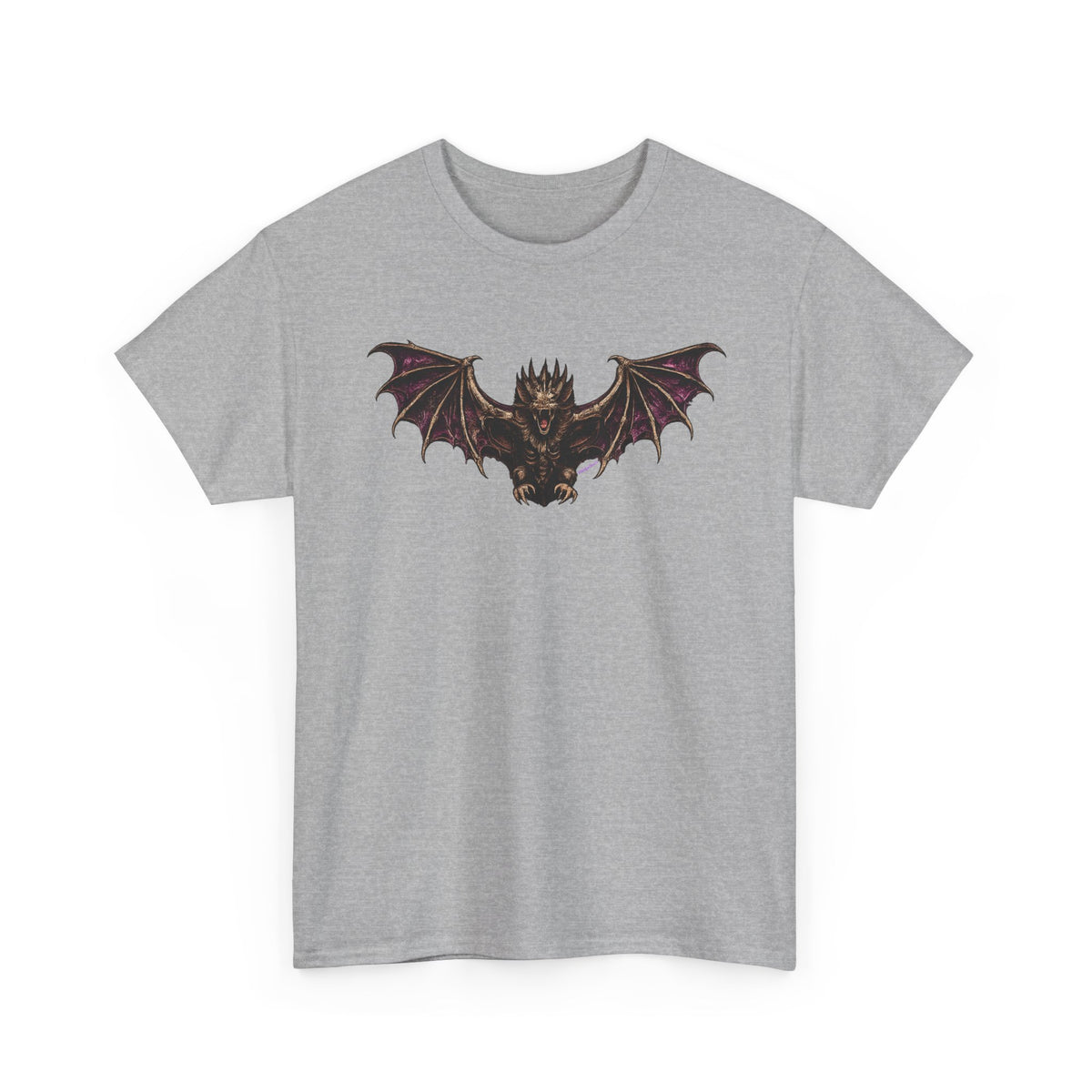 Gothic Flying Bat Tee - Dark Vampire Night Graphic Shirt