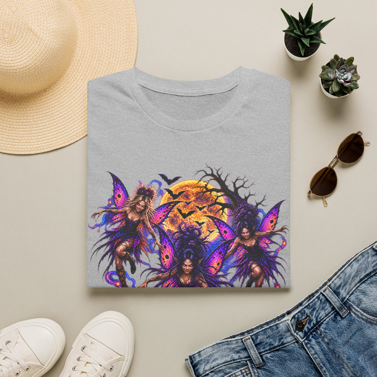 Fairy Moon Tee — Mystical Butterfly Faeries Graphic T-Shirt