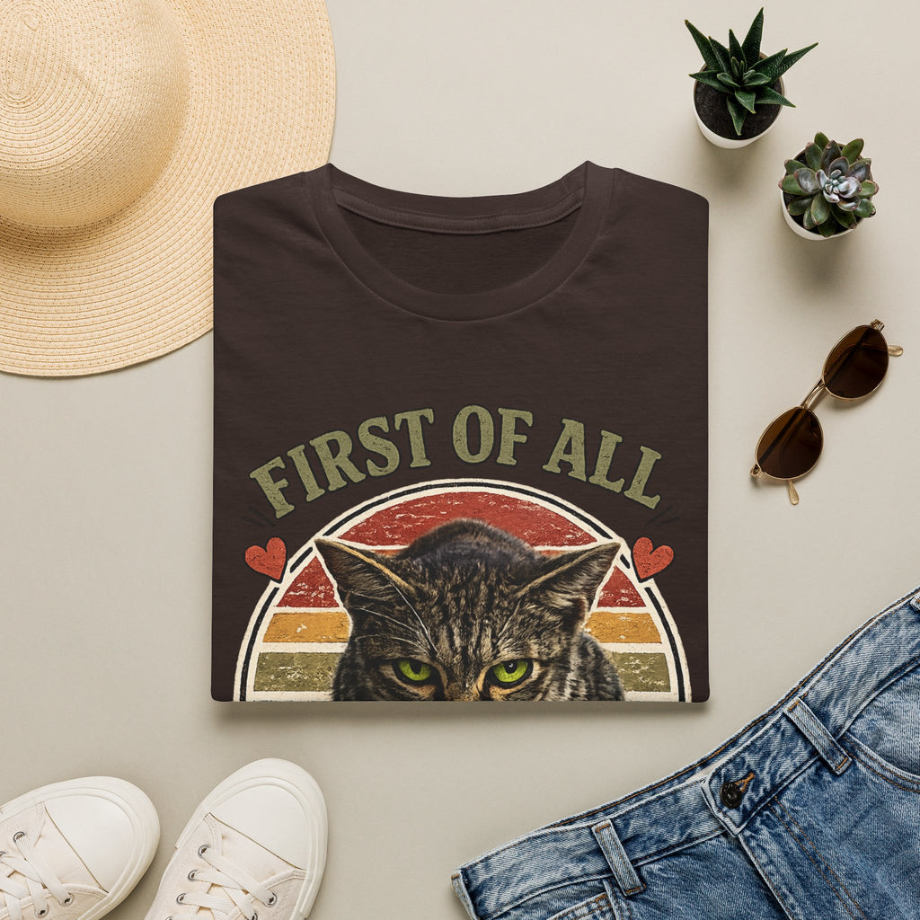Cat T‑Shirt — “First of All I’m a Delight” Vintage Cat Graphic Tee