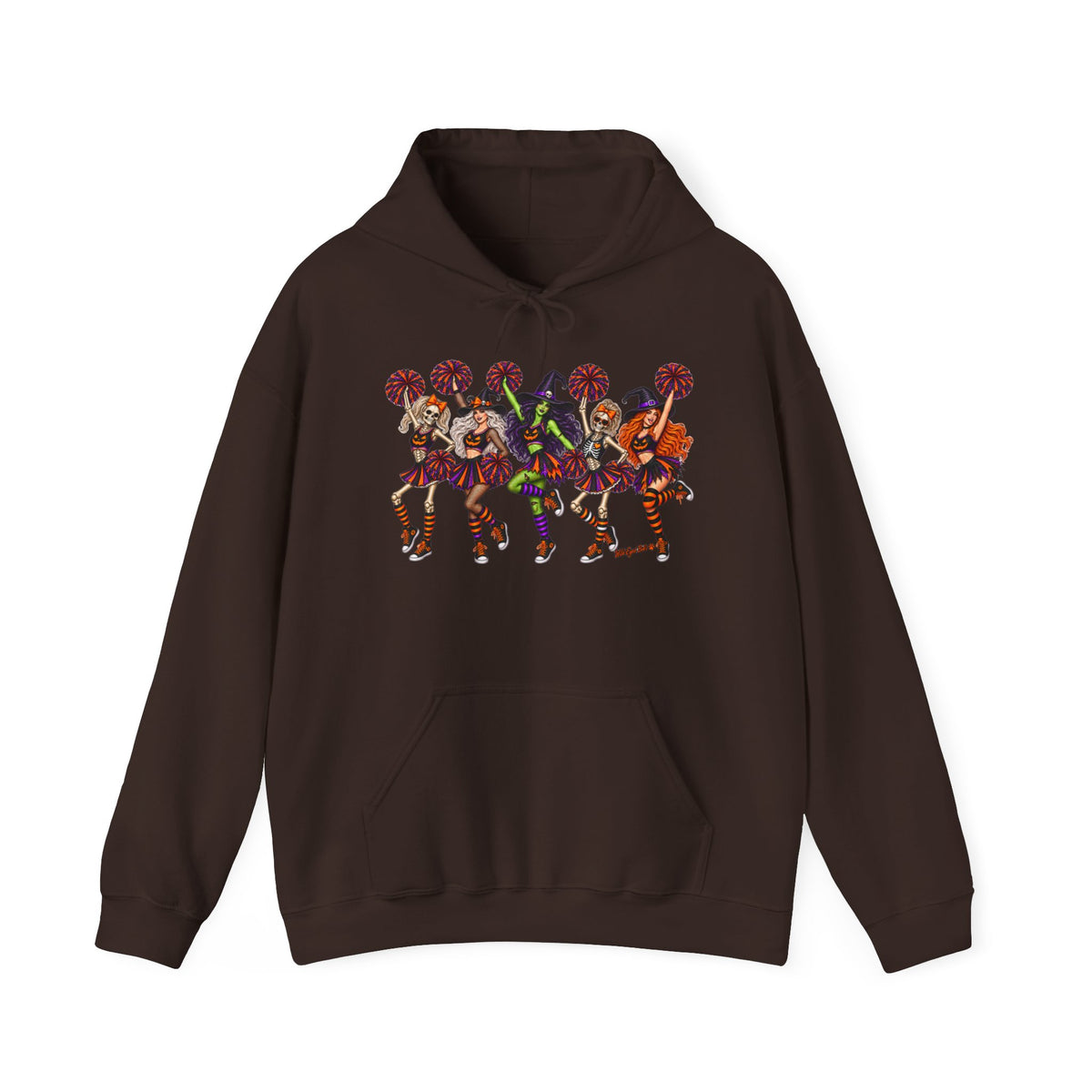 Chreerleader Squad Graphic Hoodie — Colorful Dancing Cheerleader Squad Design