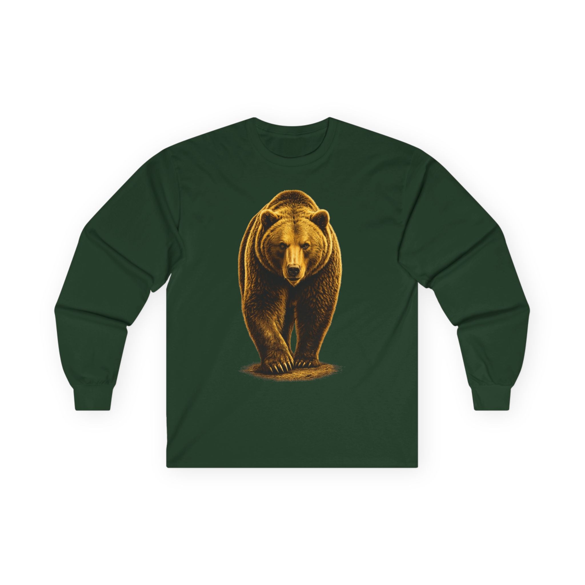 Grizzly Bear Front Graphic Long Sleeve Tee