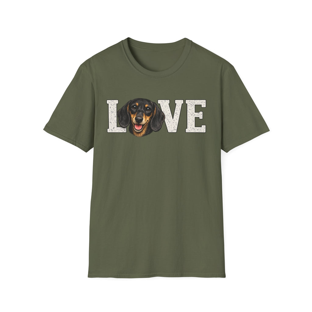 Dachshund LOVE T-Shirt — Cute Wiener Dog Graphic Tee for Dog Lovers