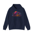 Halloween Horror Hoodie - Neon Jack-O'-Lantern & Ghosts Graphic Sweatshirt