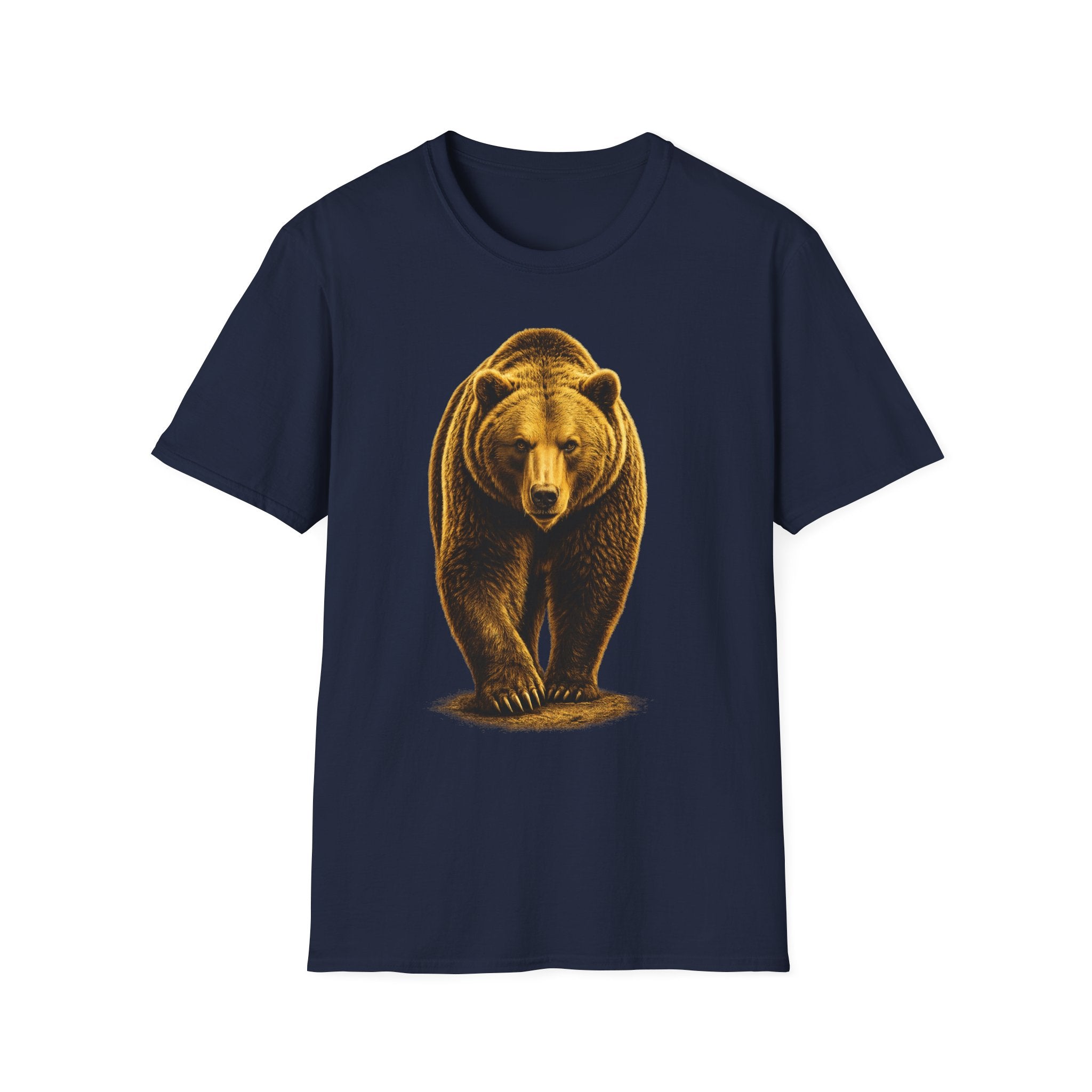 Bear Graphic T-Shirt — Bold Front-Facing Brown Bear Tee