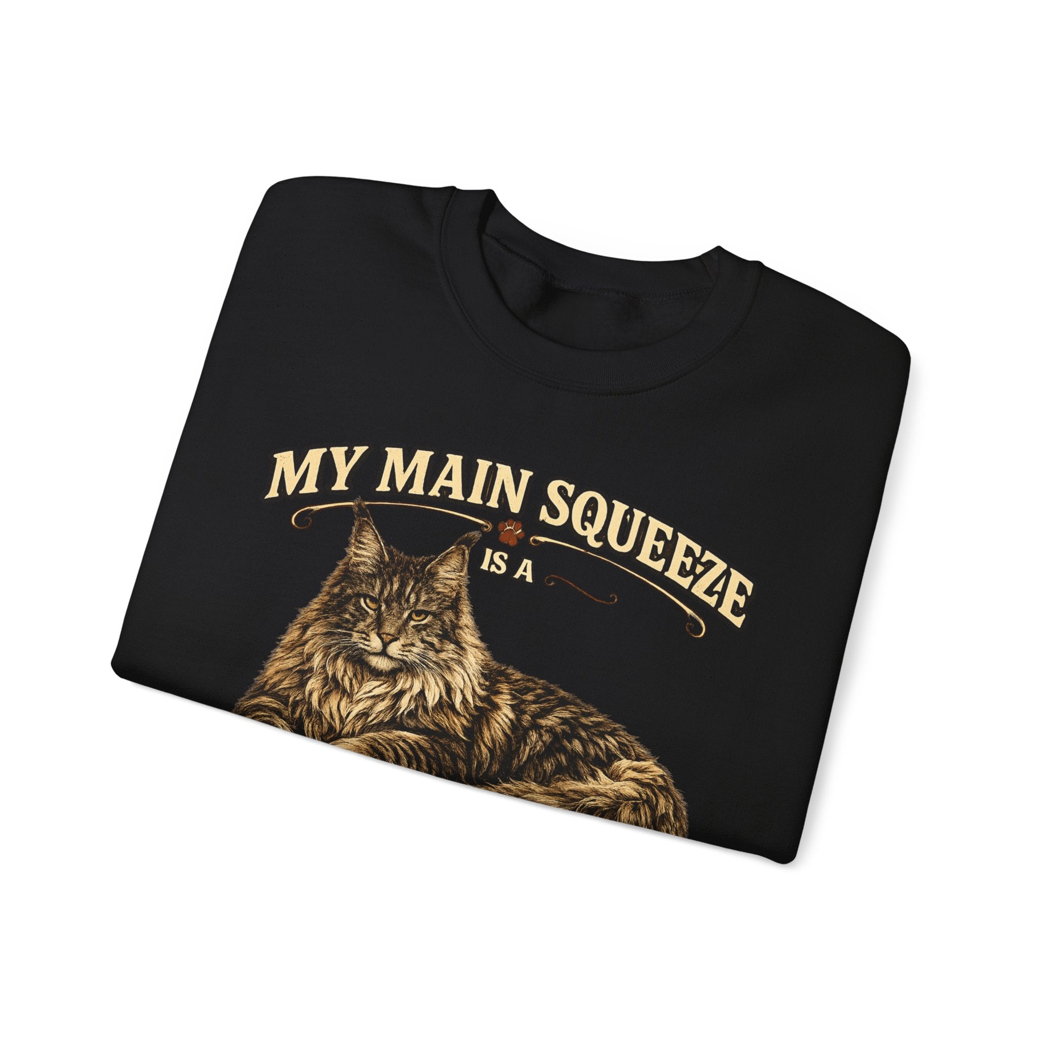 Maine Coon Sweatshirt - "My Main Squeeze" Cat Lover Crewneck