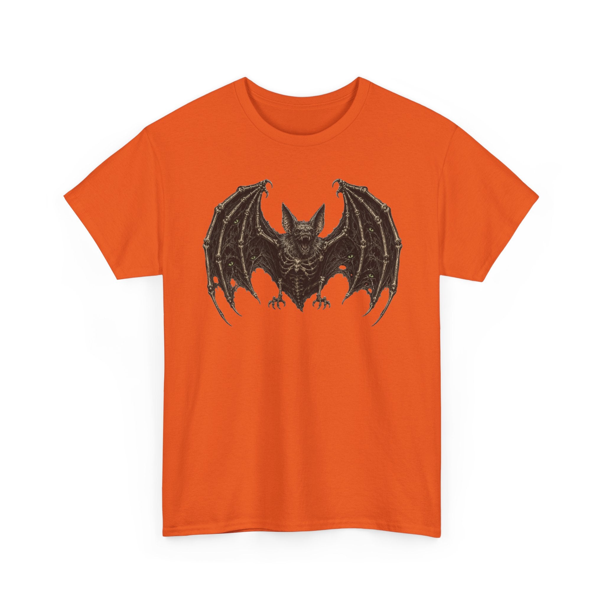 Gothic Bat Graphic Tee — Vintage Winged Skeletal Bat T‑Shirt for Halloween & Gothic Style
