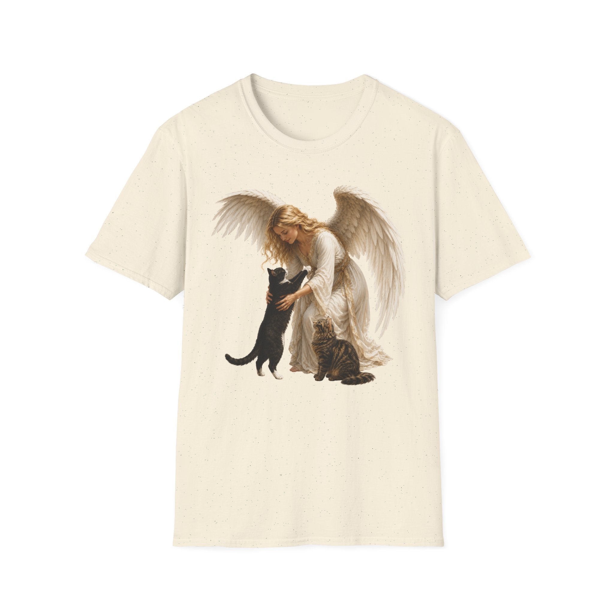 Angel with Cat T-Shirt — Guardian Angel Pet Lover Tee