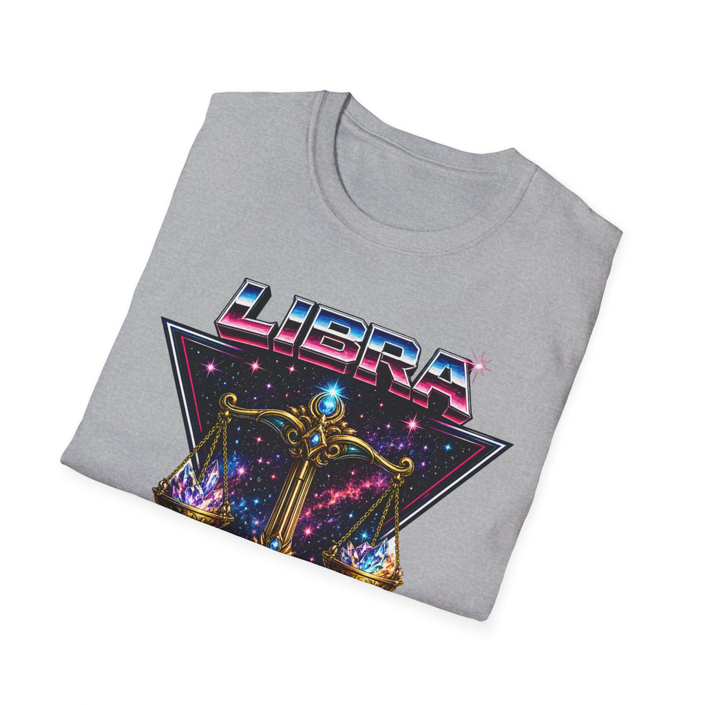 Libra Zodiac T-Shirt — Retro Neon Scales Astrology Tee