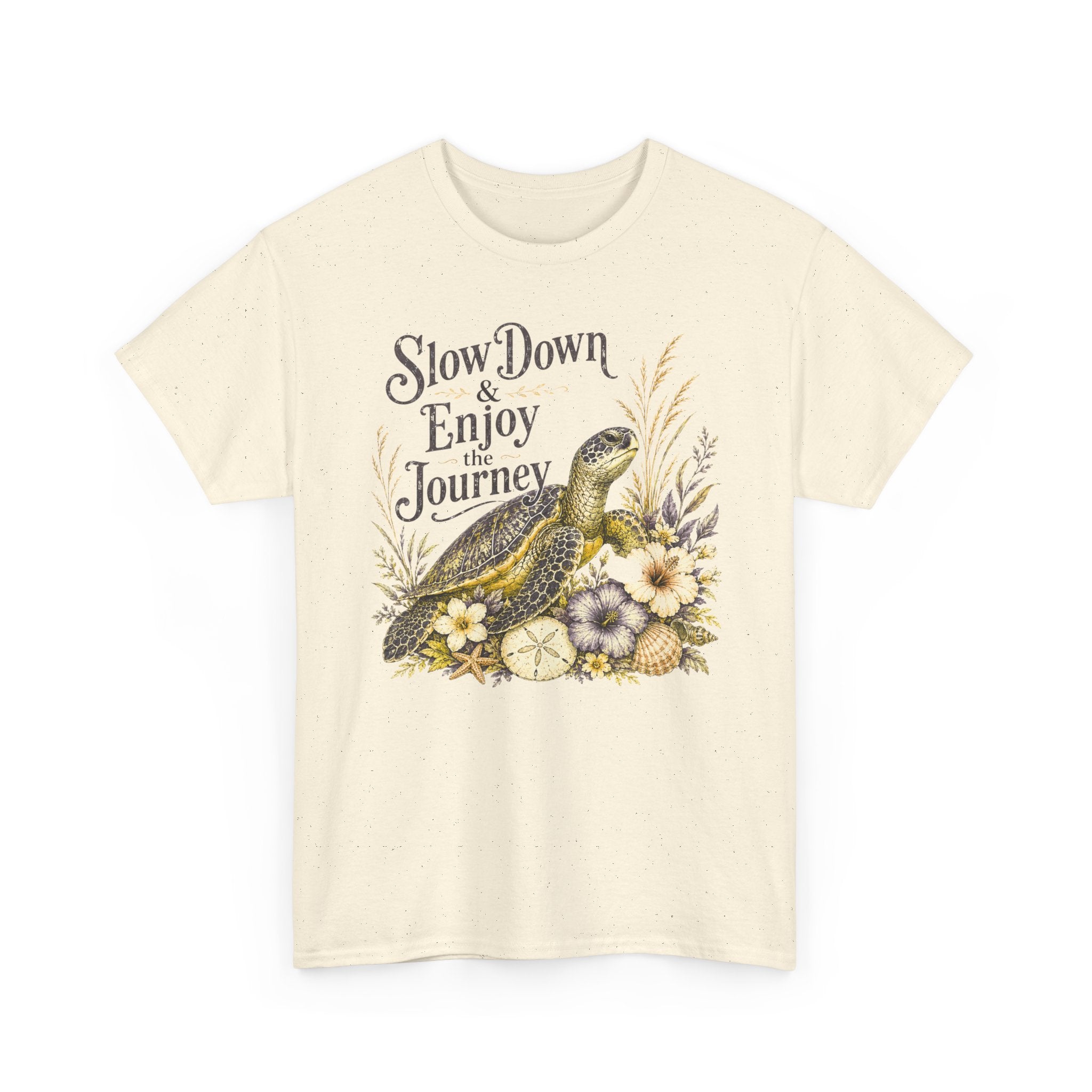 Sea Turtle T-Shirt — "Slow Down & Enjoy the Journey "Sea Turtle Floral Graphic Tee