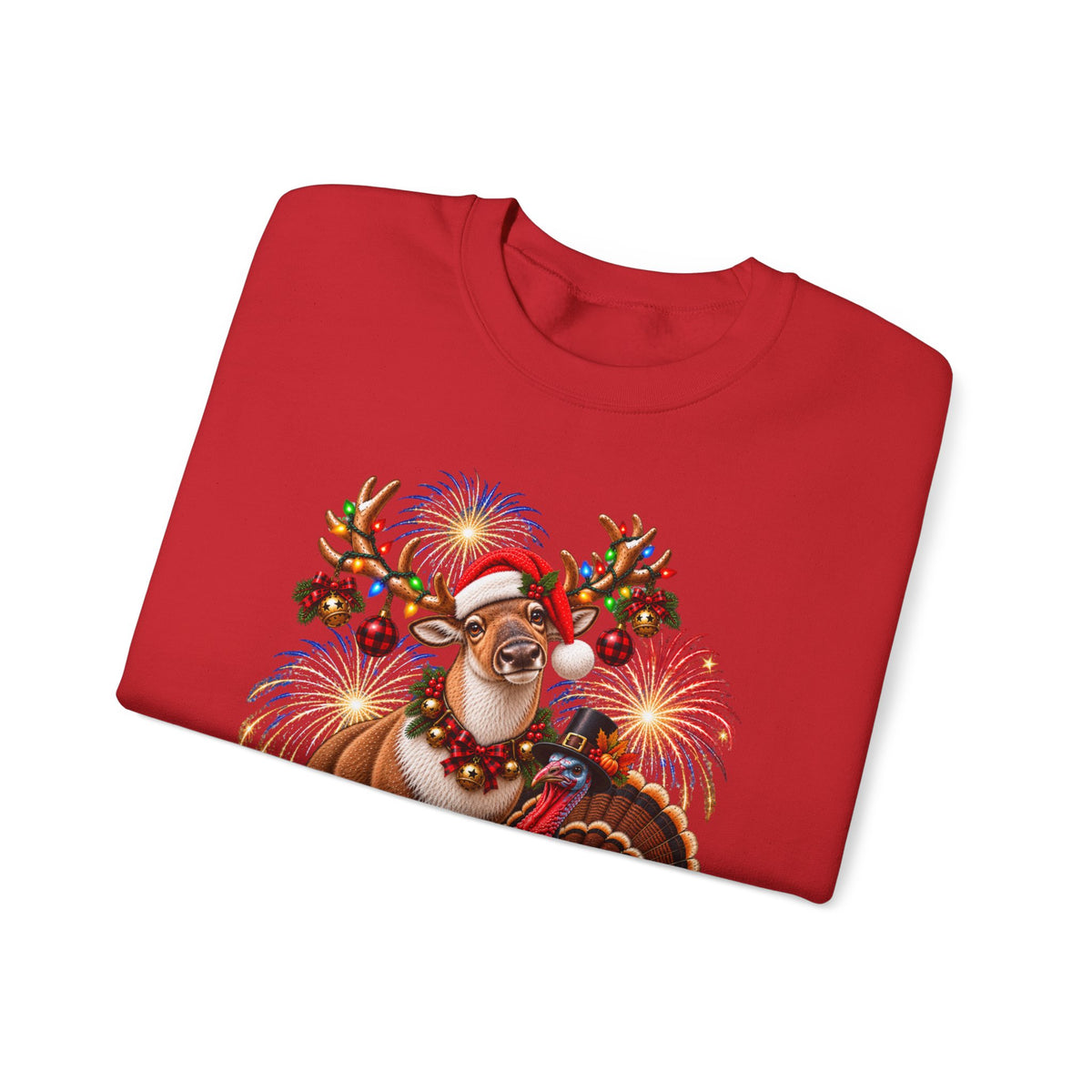 Four Holidays  One Shirt - Halloween Thanksgiving. Christmas and New year