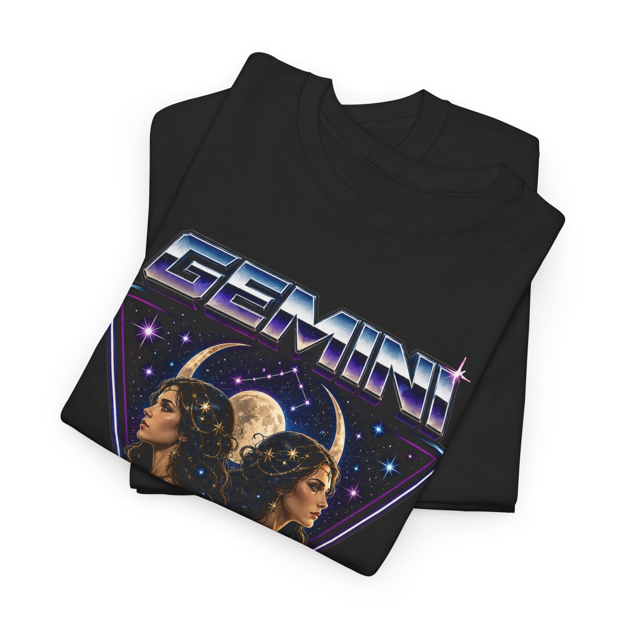 Gemini Zodiac Tee — Retro Twin Goddess Astrology T-Shirt