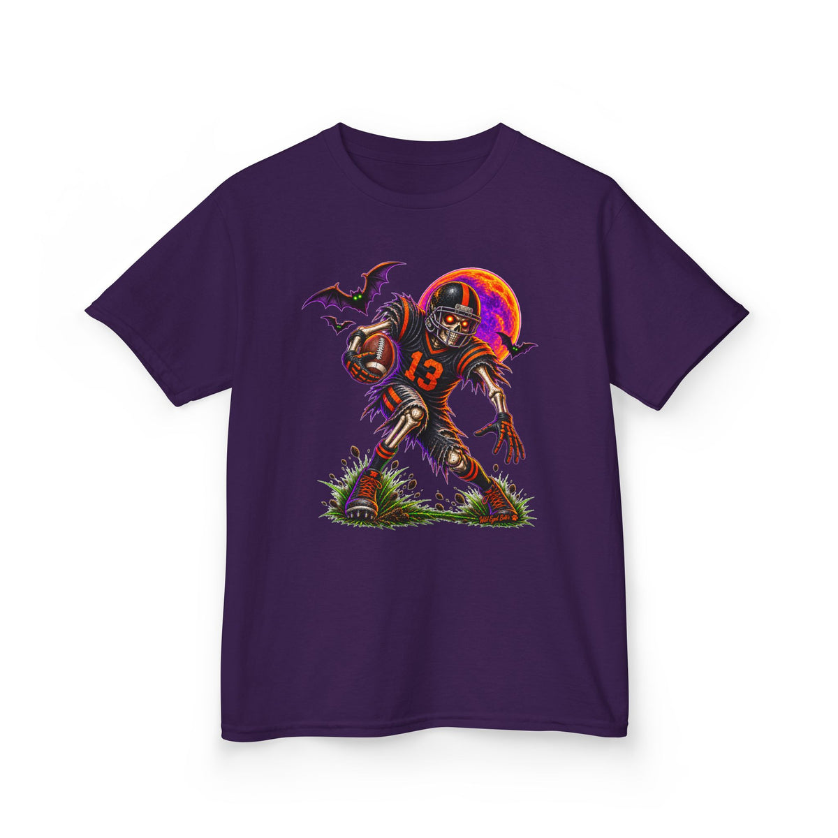 Kids Football Zombie Tee — Spooky Player #13 Halloween Shirt