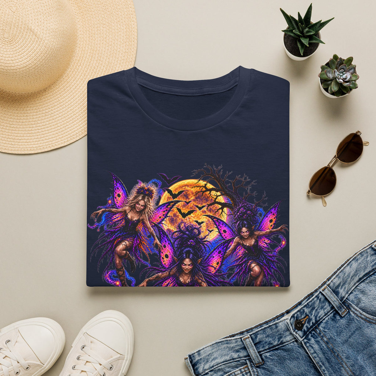 Fairy Moon Tee — Mystical Butterfly Faeries Graphic T-Shirt