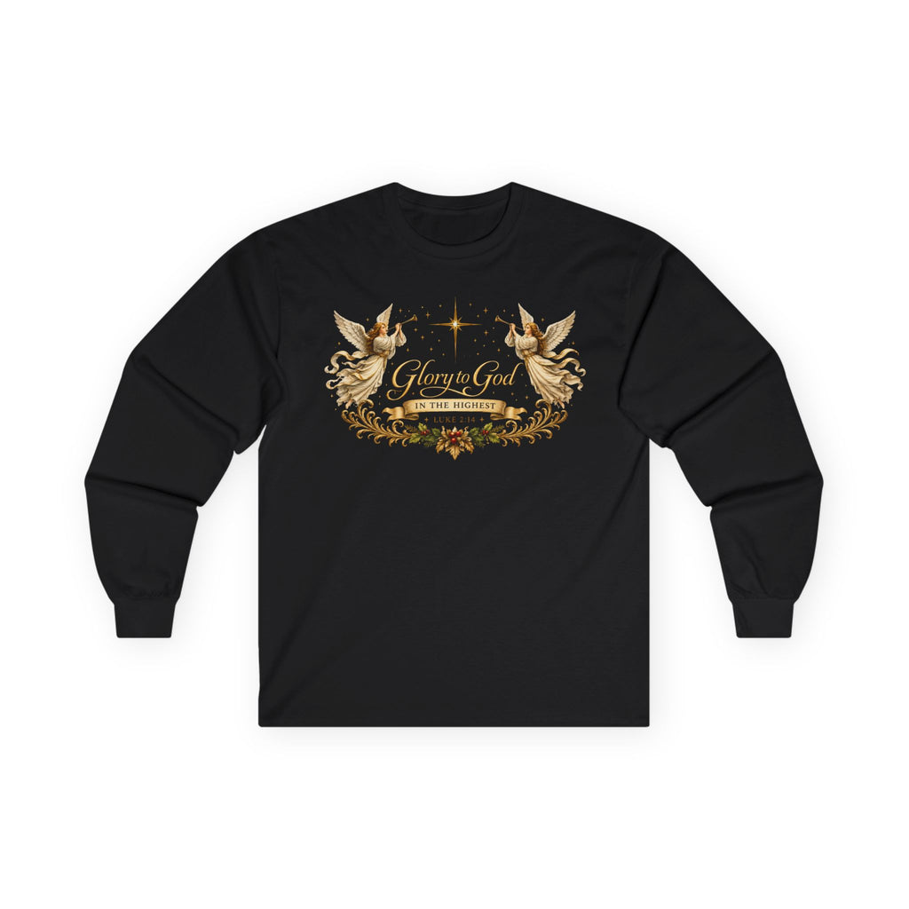 "Glory to God" Angel Christmas long sleeve Holiday Shirt