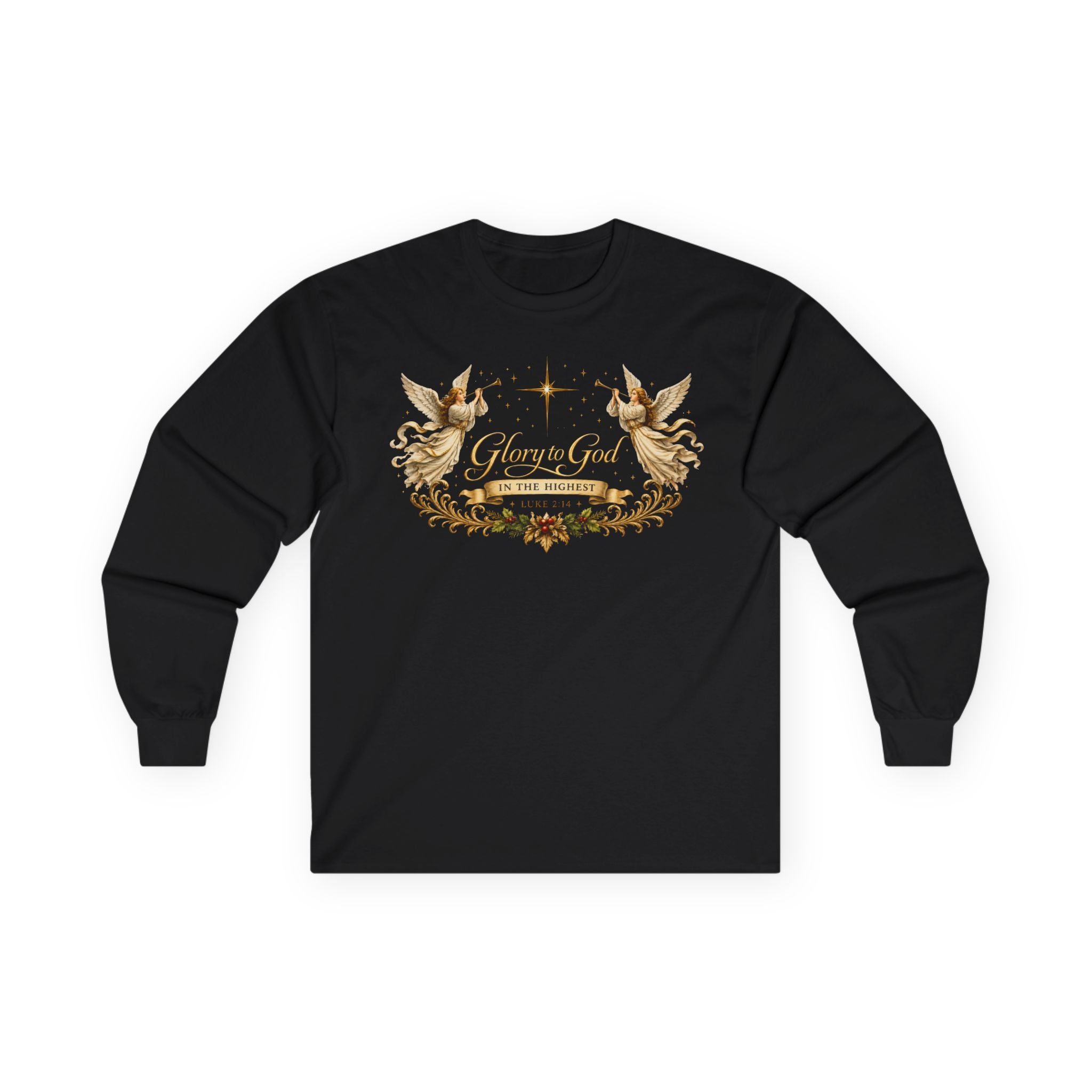 "Glory to God" Angel Christmas long sleeve Holiday Shirt