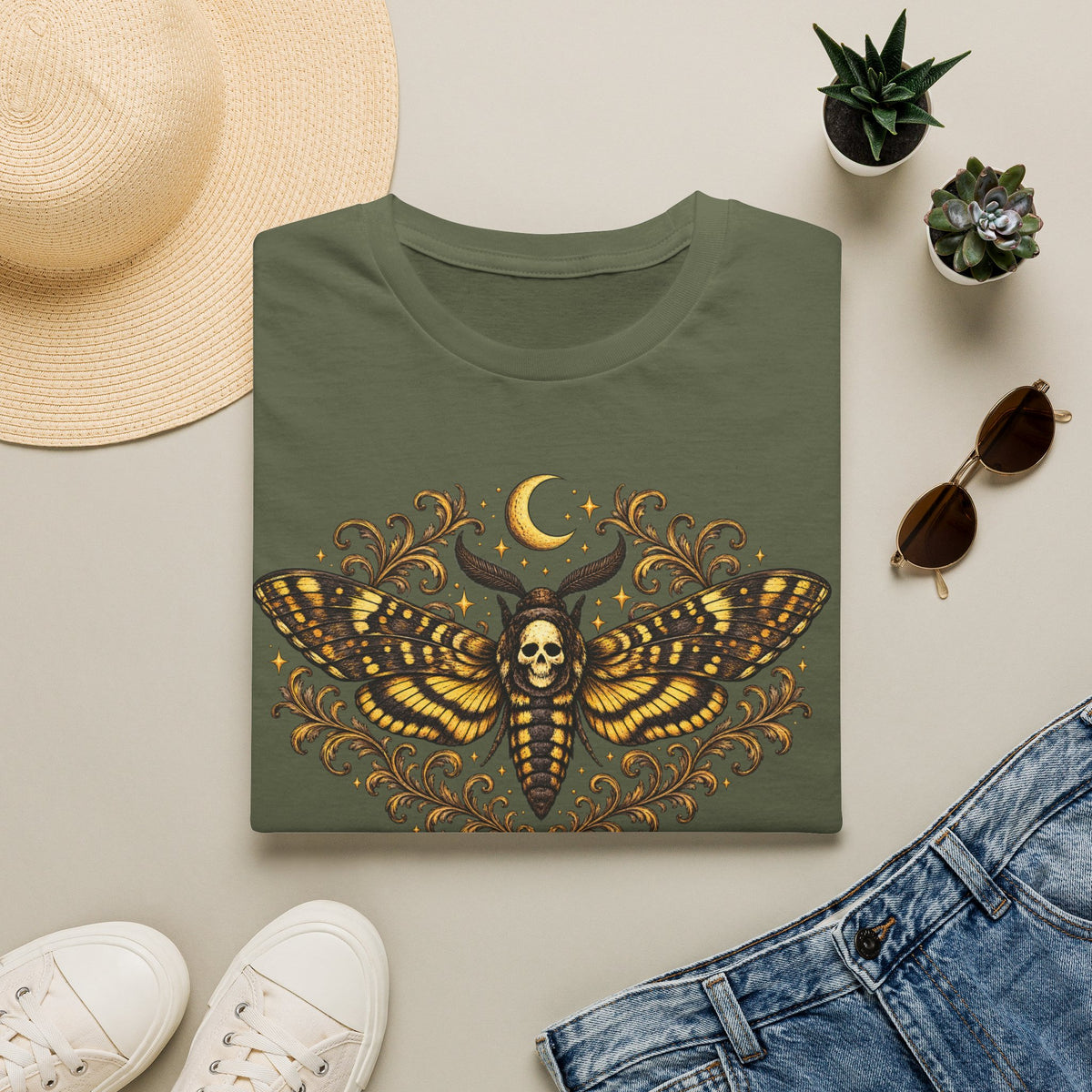 Moth & Moon Gothic Skull T-Shirt