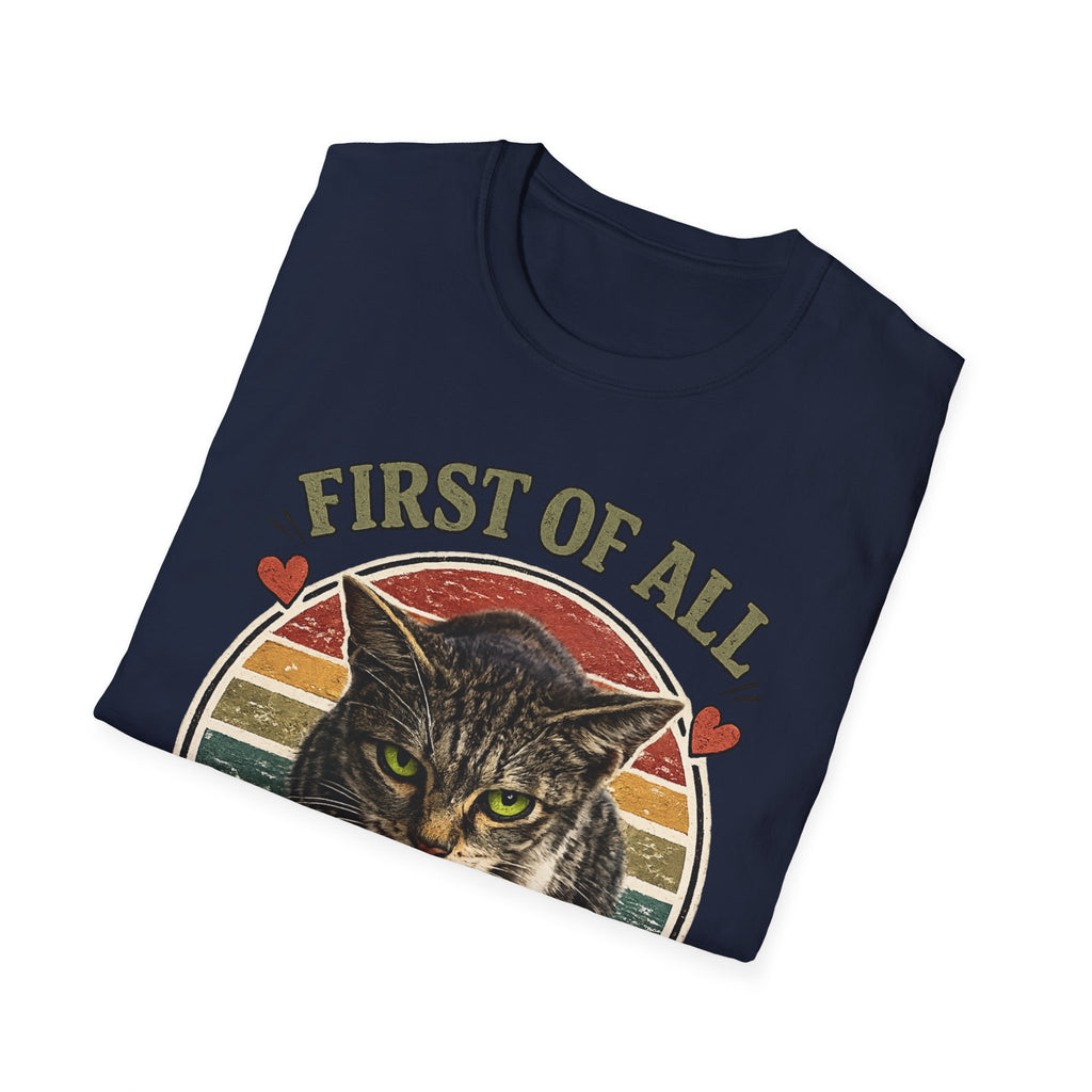 Cat T‑Shirt — “First of All I’m a Delight” Vintage Cat Graphic Tee