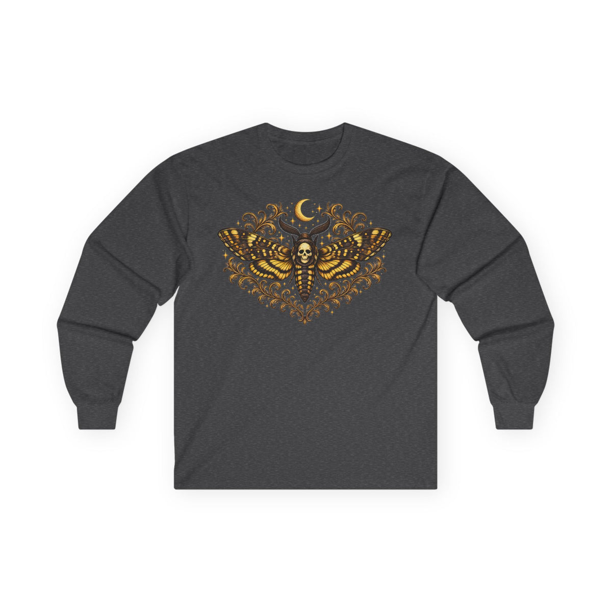 Moon Death Moth Skull Long Sleeve Tee