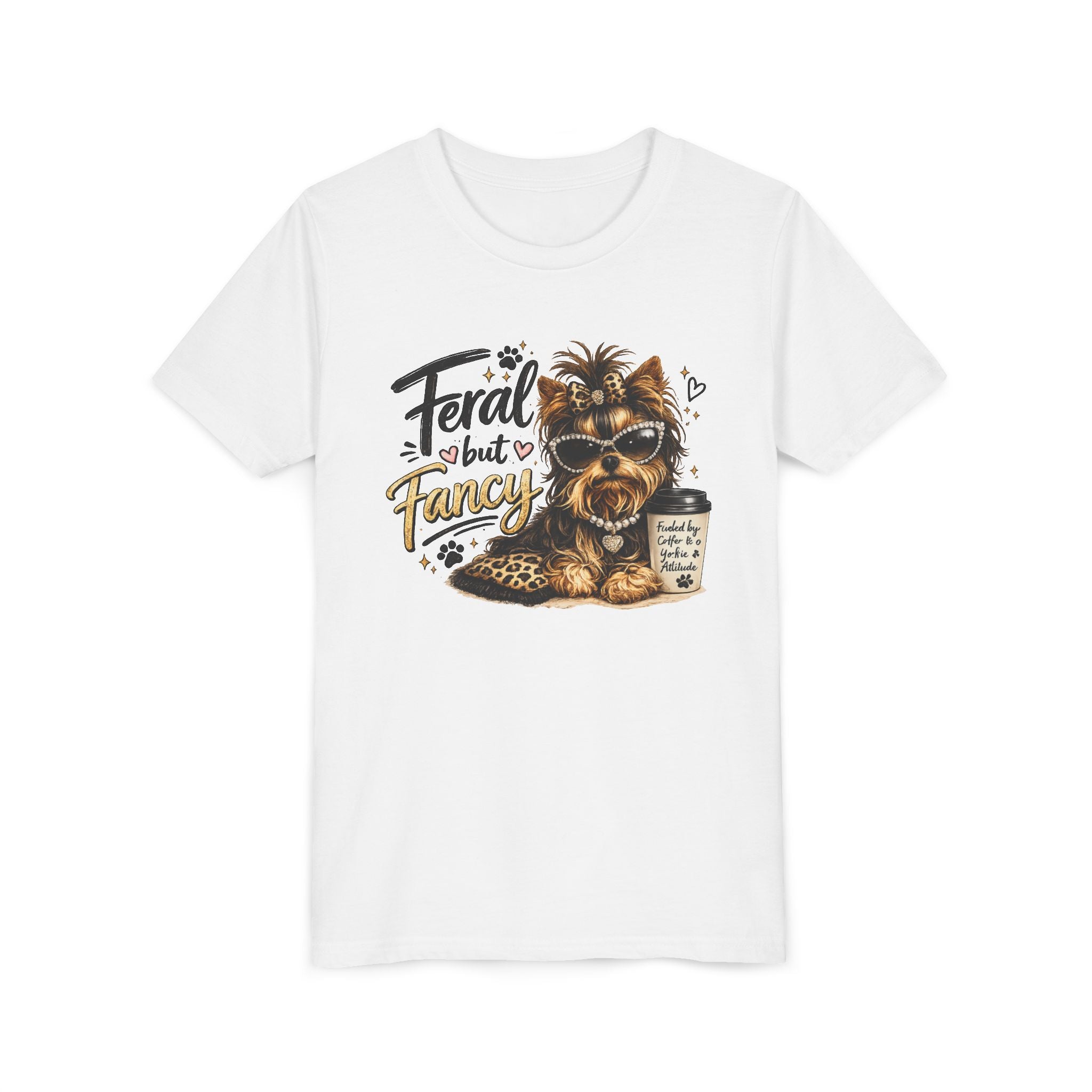 Yorkie youth Tee — "Feral but Fancy" Yorkie Graphic Shirt