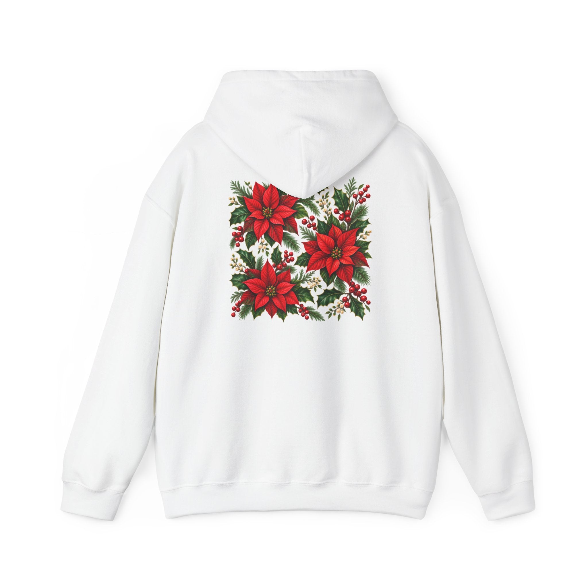 Poinsettia Holiday Hoodie – Festive Red Flower Christmas Sweatshirt