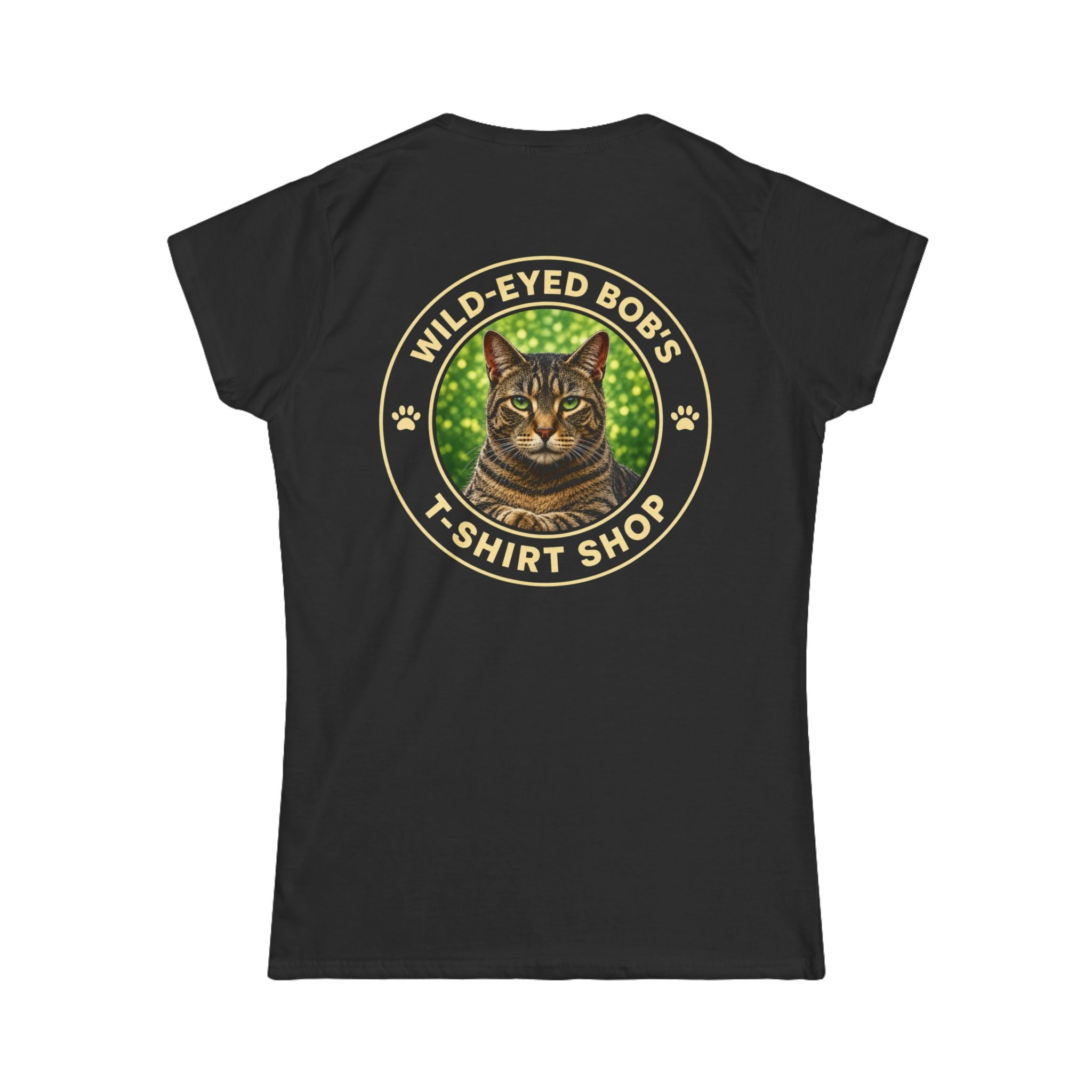 "Wild-Eyed Bob's T-Shirt Shop" Cat Logo Tee