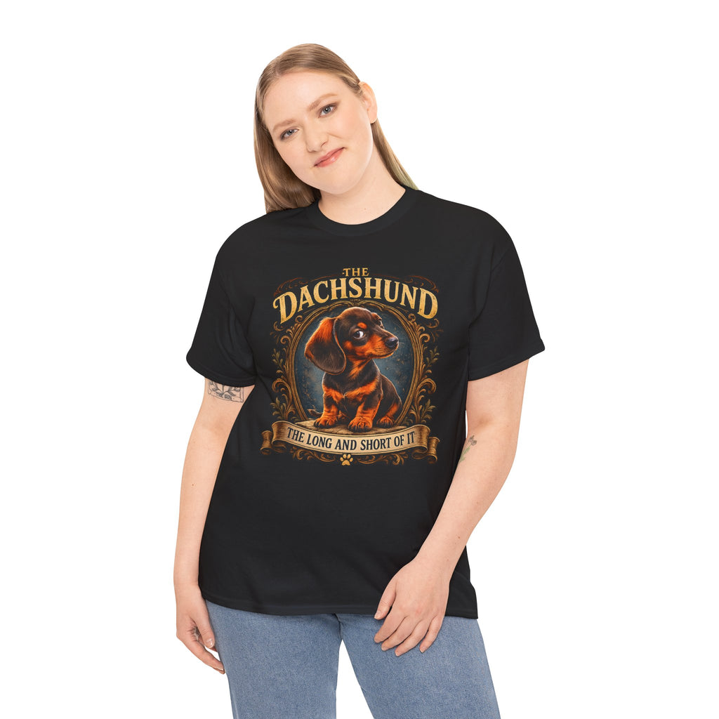 Dachshund Tee - "The Long and Short of It" Vintage Dog T-Shirt