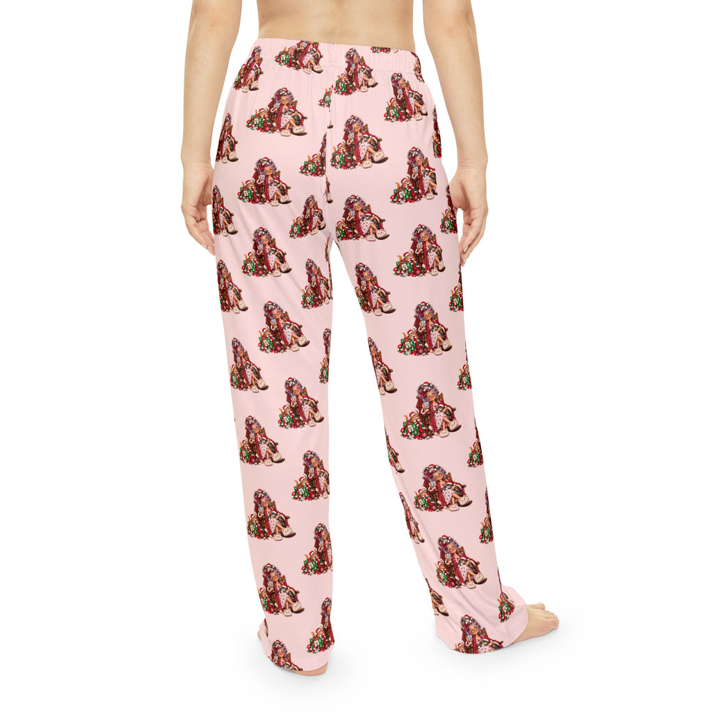 Cat Lady Christmas Pajama Pants – Women’s Pink All-Over Print Loungewear