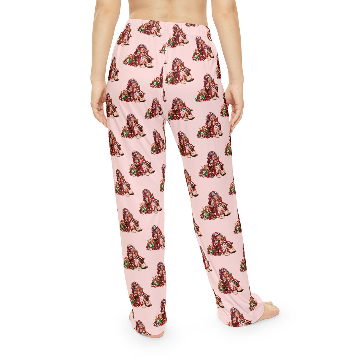 Cat Lady Christmas Pajama Pants – Women’s Pink All-Over Print Loungewear