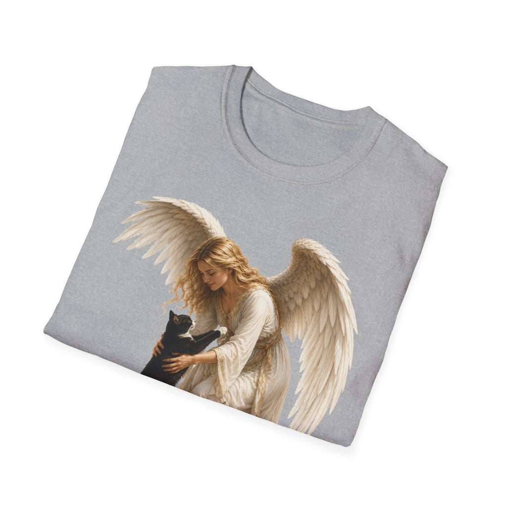 Angel with Cat T-Shirt — Guardian Angel Pet Lover Tee