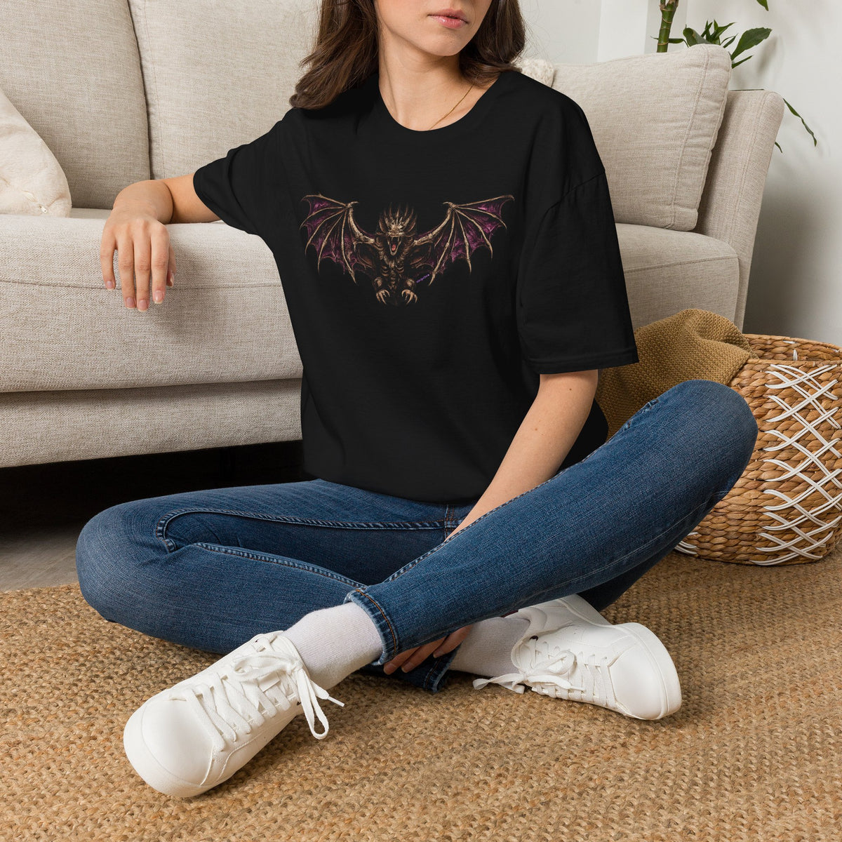 Gothic Bat Demon T-Shirt — Dark Fantasy Graphic Tee for Gothic & Halloween Fans
