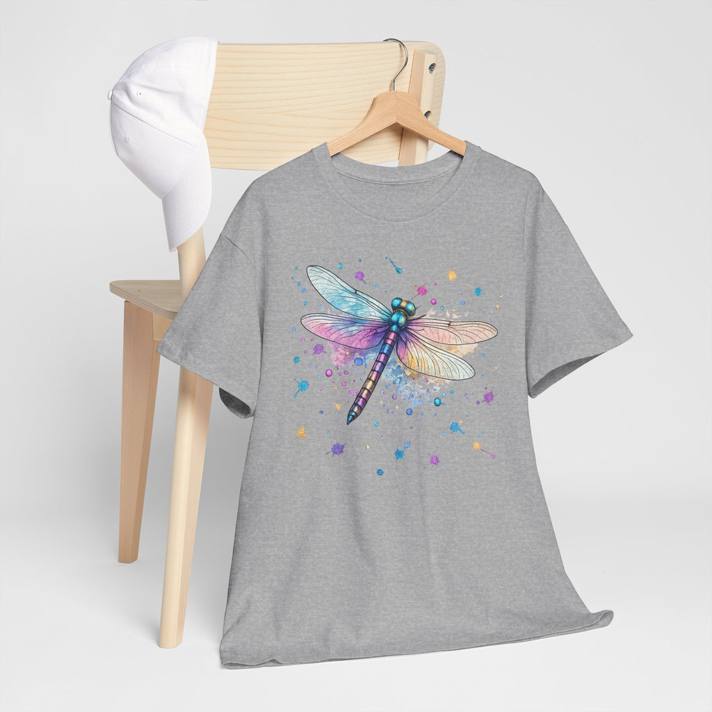 Dragonfly Watercolor T-Shirt — Pastel Splatter Nature Tee