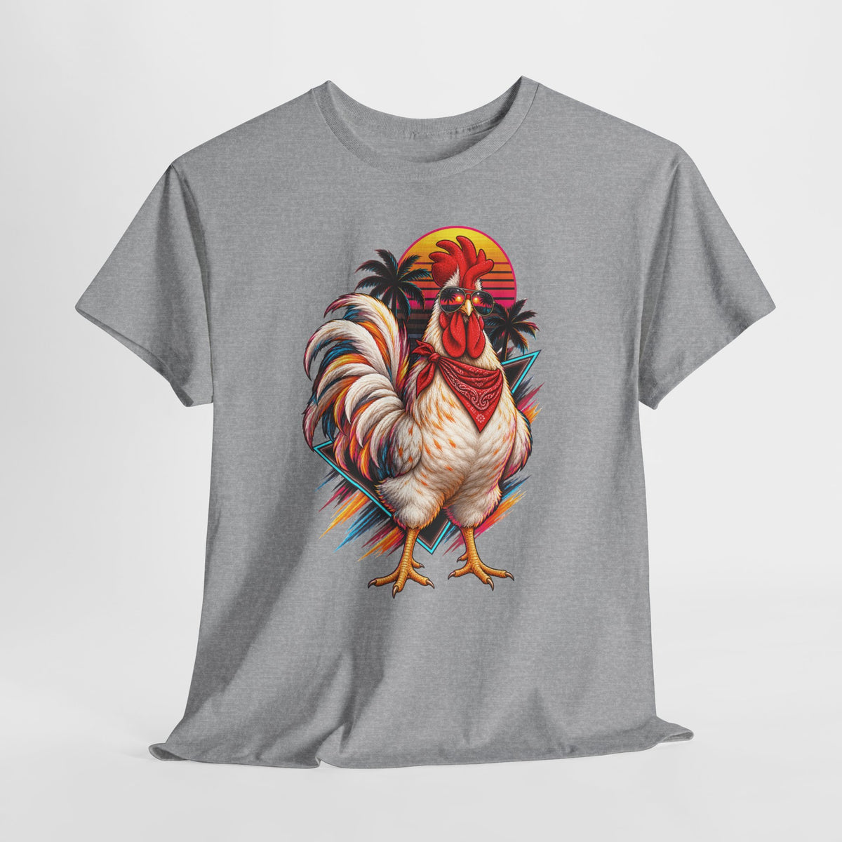 Rooster Sunset T-Shirt — Tropical Vintage Rooster Graphic Tee