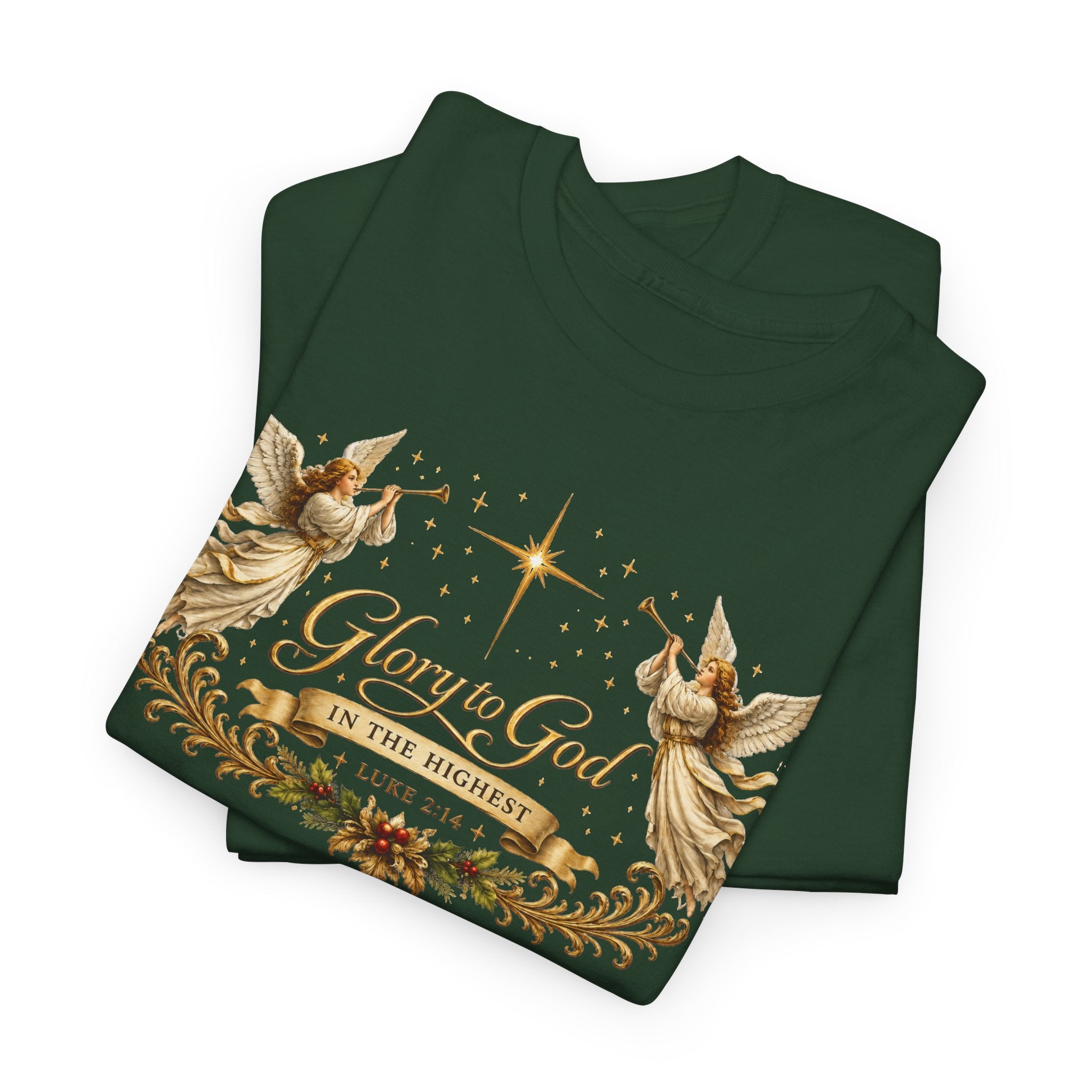 Glory to God Tee — Vintage Angel Christmas Gospel T-Shirt