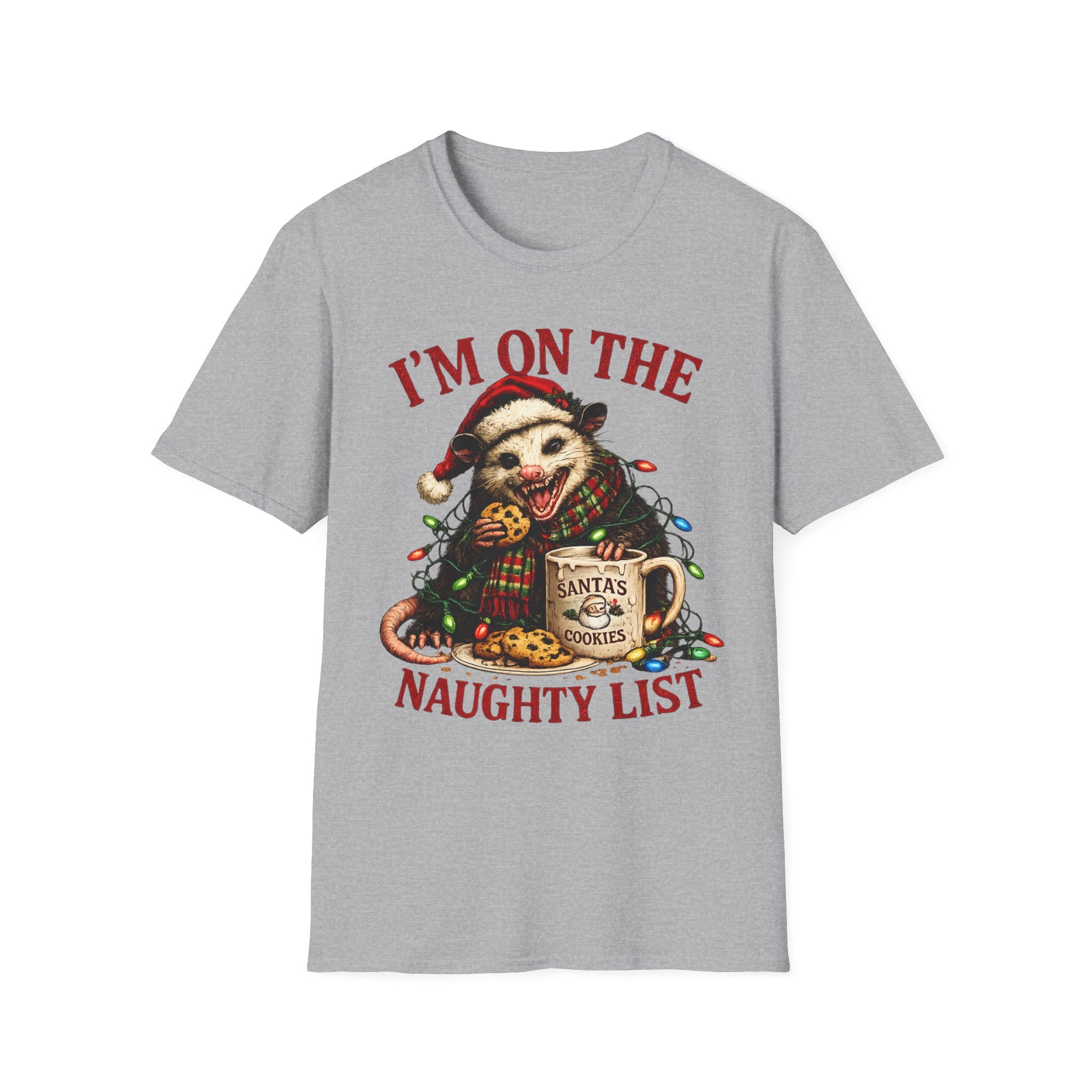 I'm On The Naughty List Possum T-Shirt — Funny Holiday Christmas Tee