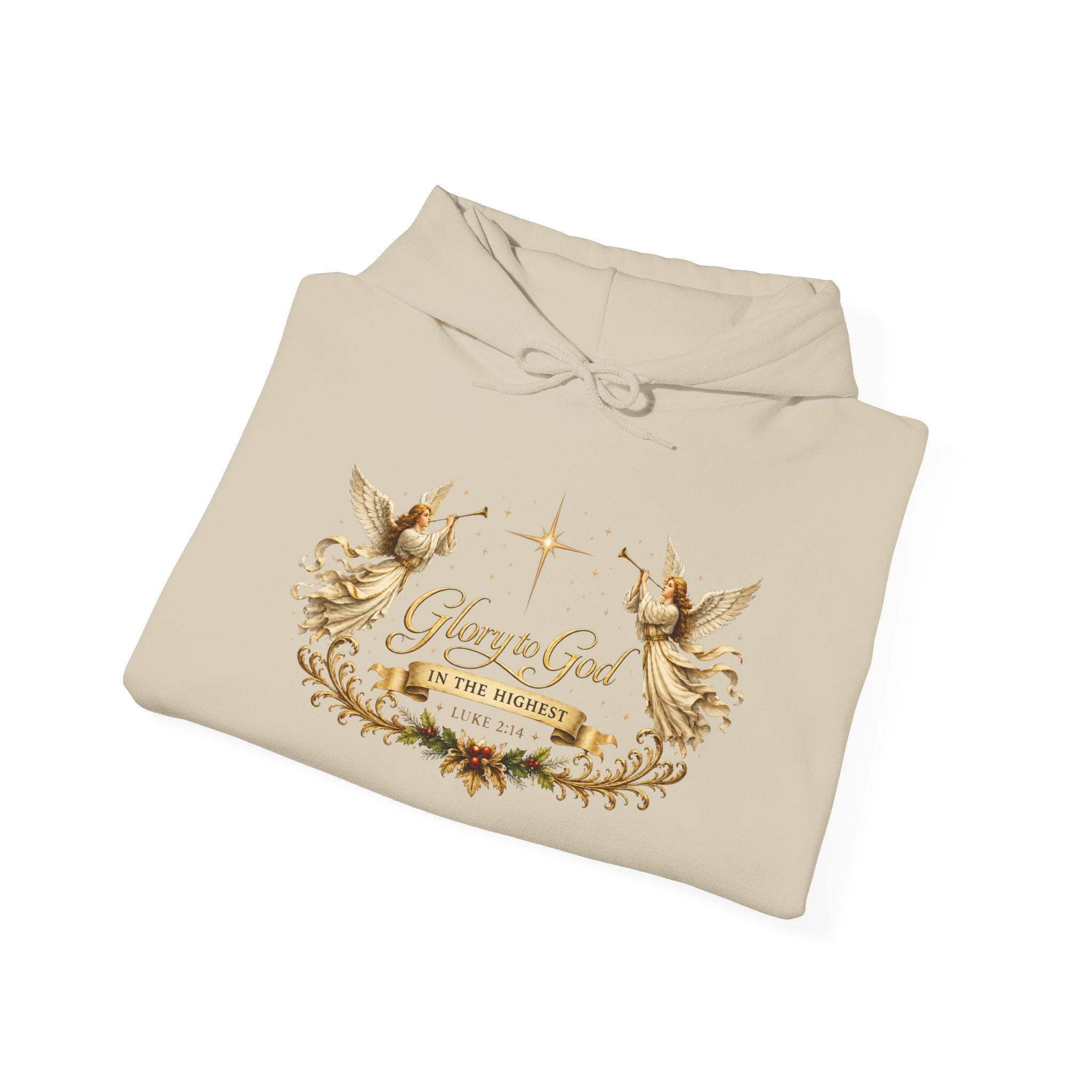 Glory to God Hoodie – Angelic Christmas Religious Sweatshirt