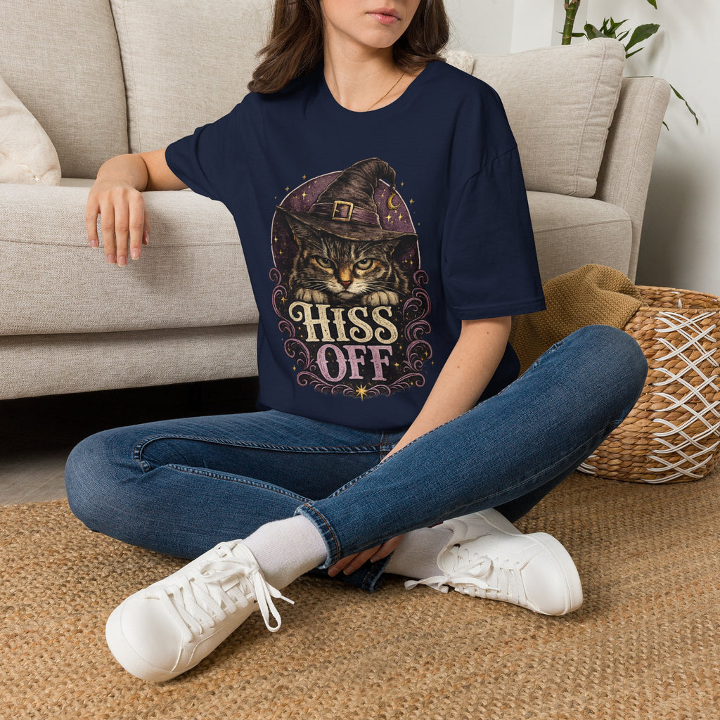 Hiss Off Witch Cat T-Shirt — Halloween Witchy Cat Tee