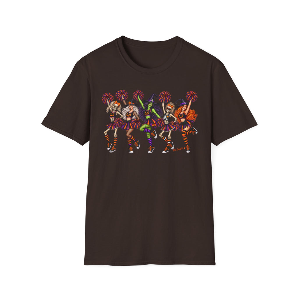 Halloween Cheerleader Witches T-Shirt — Dancing Witch Squad Pumpkin Spice Costume Tee
