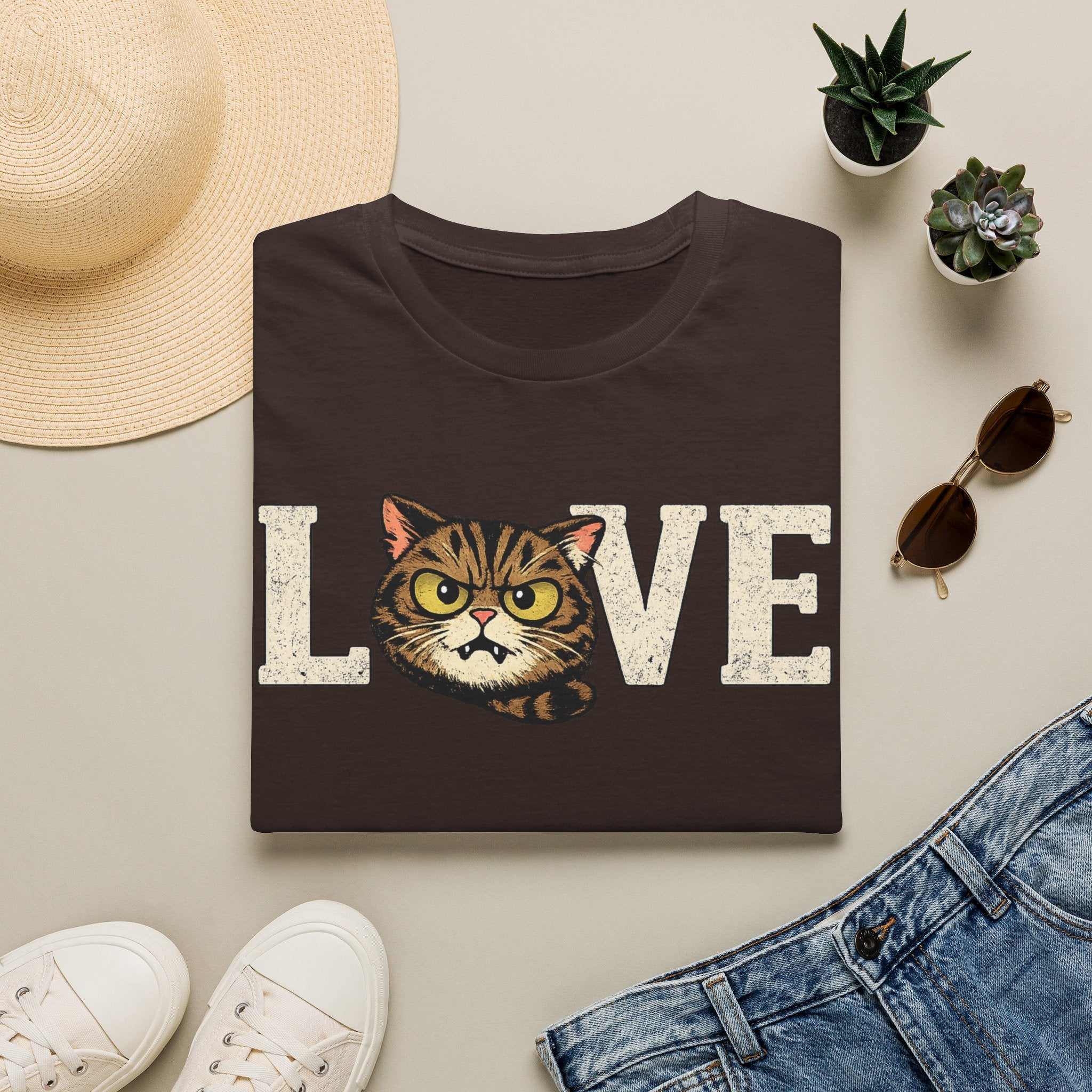 Cat Love T-Shirt — Vintage Kitten Graphic Tee for Cat Lovers