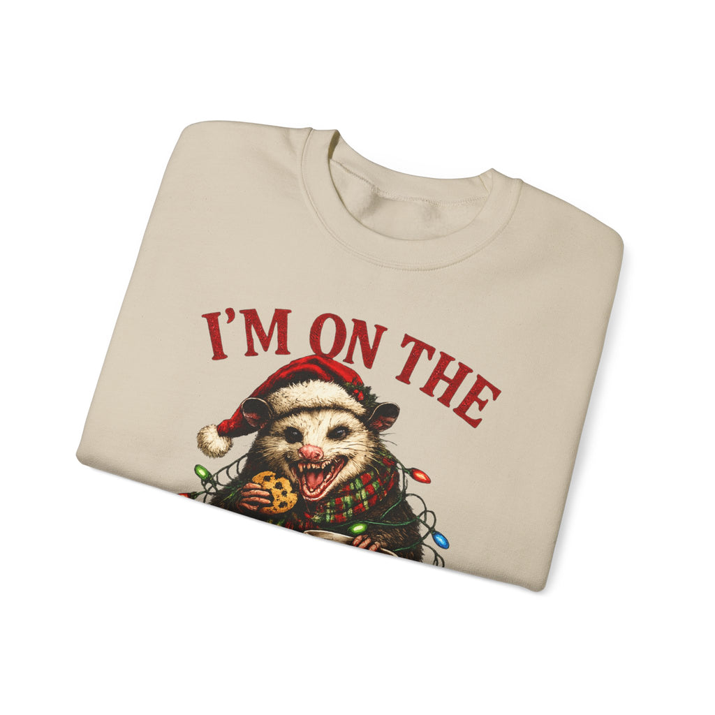 Sweatshirt - "I'm On The Naughty List" possum Christmas Crewneck