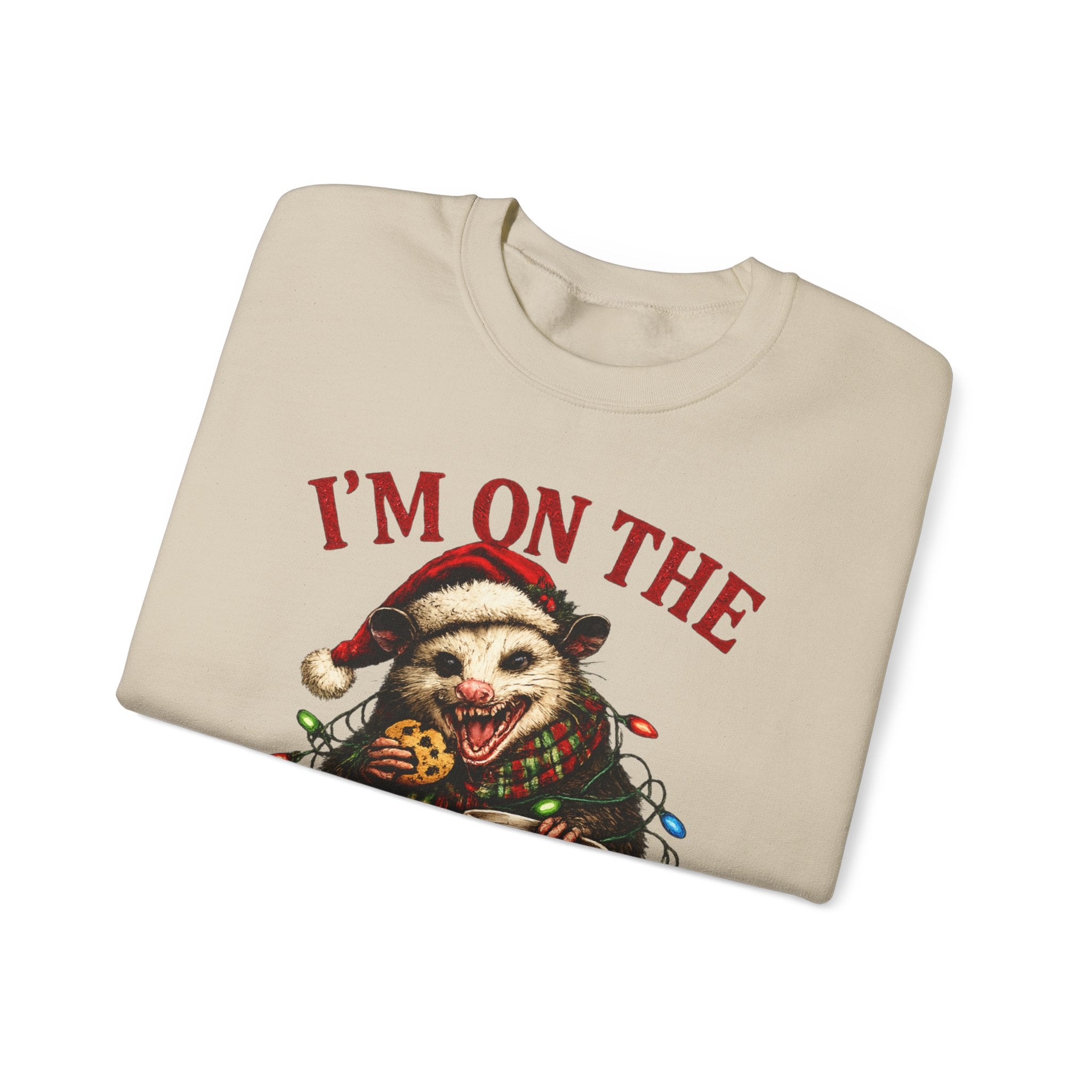 Sweatshirt - "I'm On The Naughty List" possum Christmas Crewneck