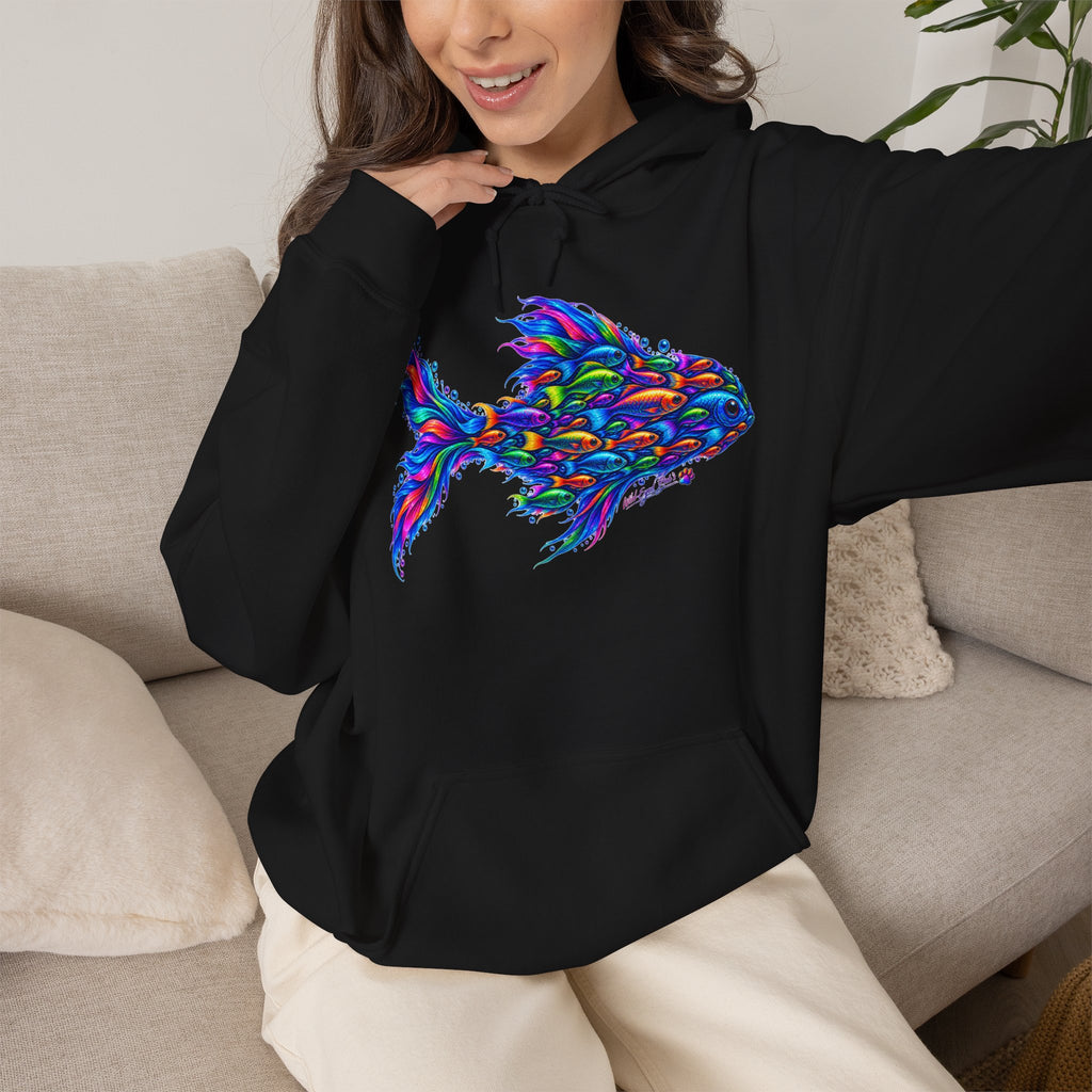 Fish Hoodie — Colorful Abstract Fish Graphic Pullover