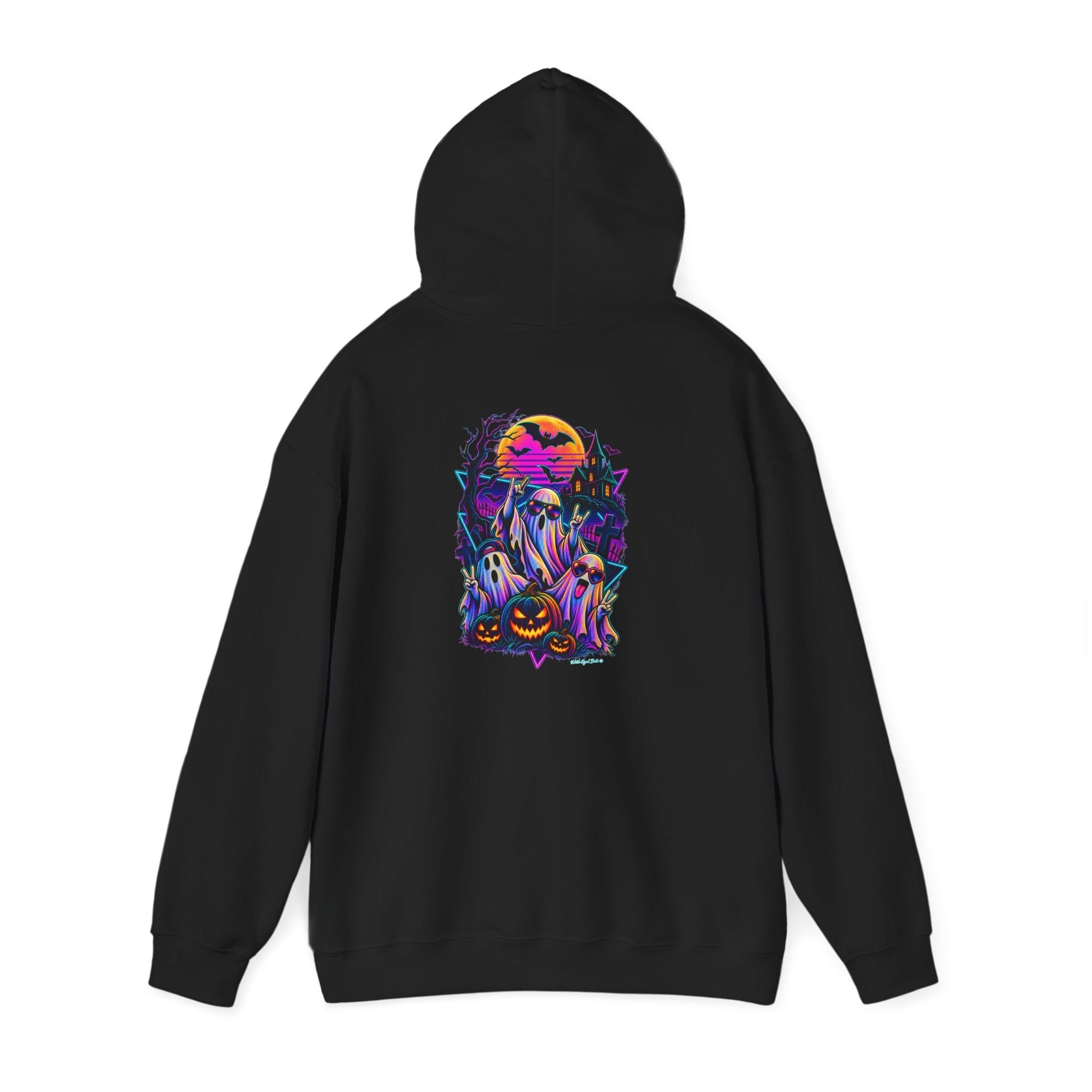 Halloween Ghosts Hoodie — Neon Haunted Night Pumpkin Sweater