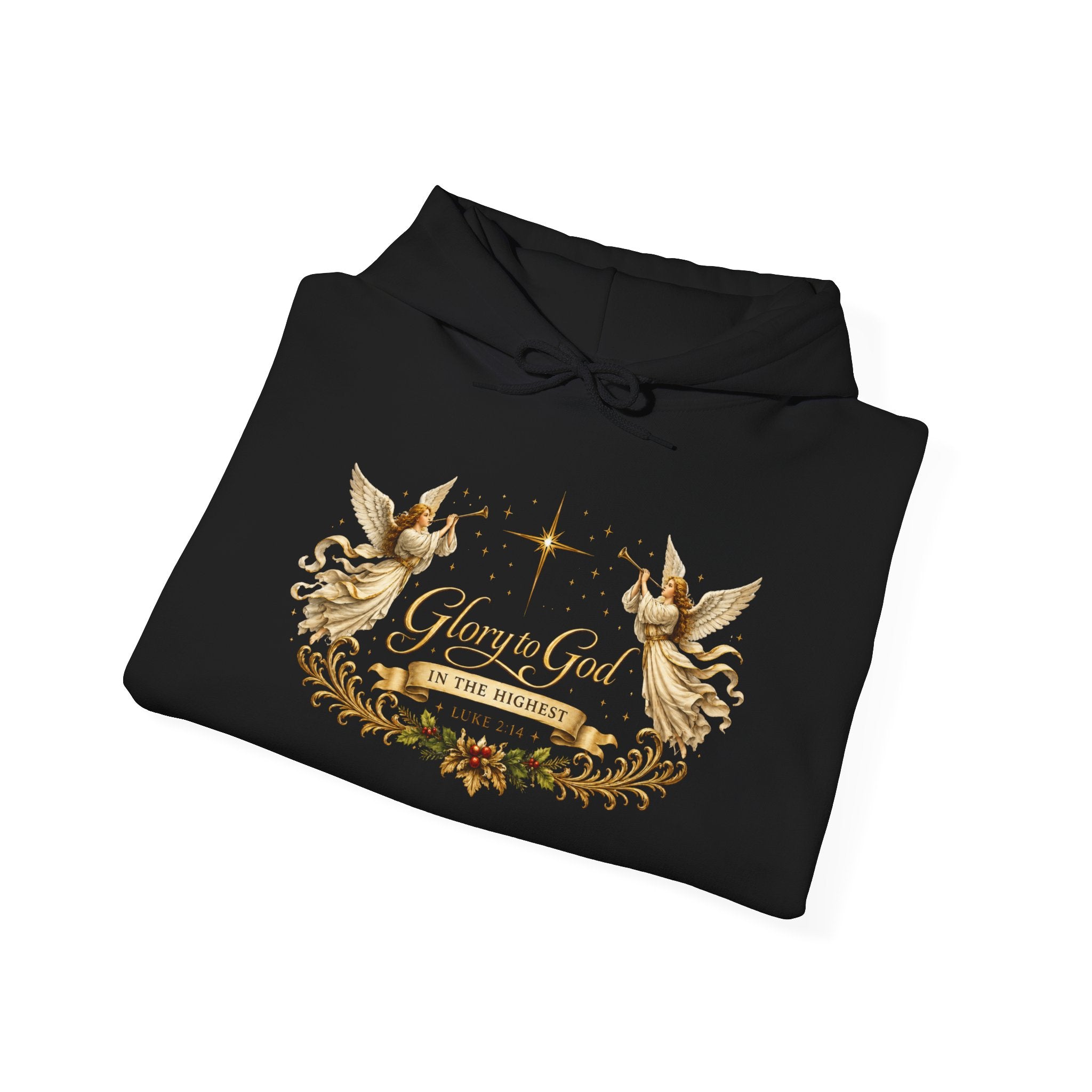 Glory to God Hoodie – Angelic Christmas Religious Sweatshirt