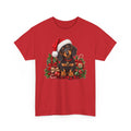 Christmas Dachshund T-Shirt – Cute Puppy in Santa Hat Holiday Tee