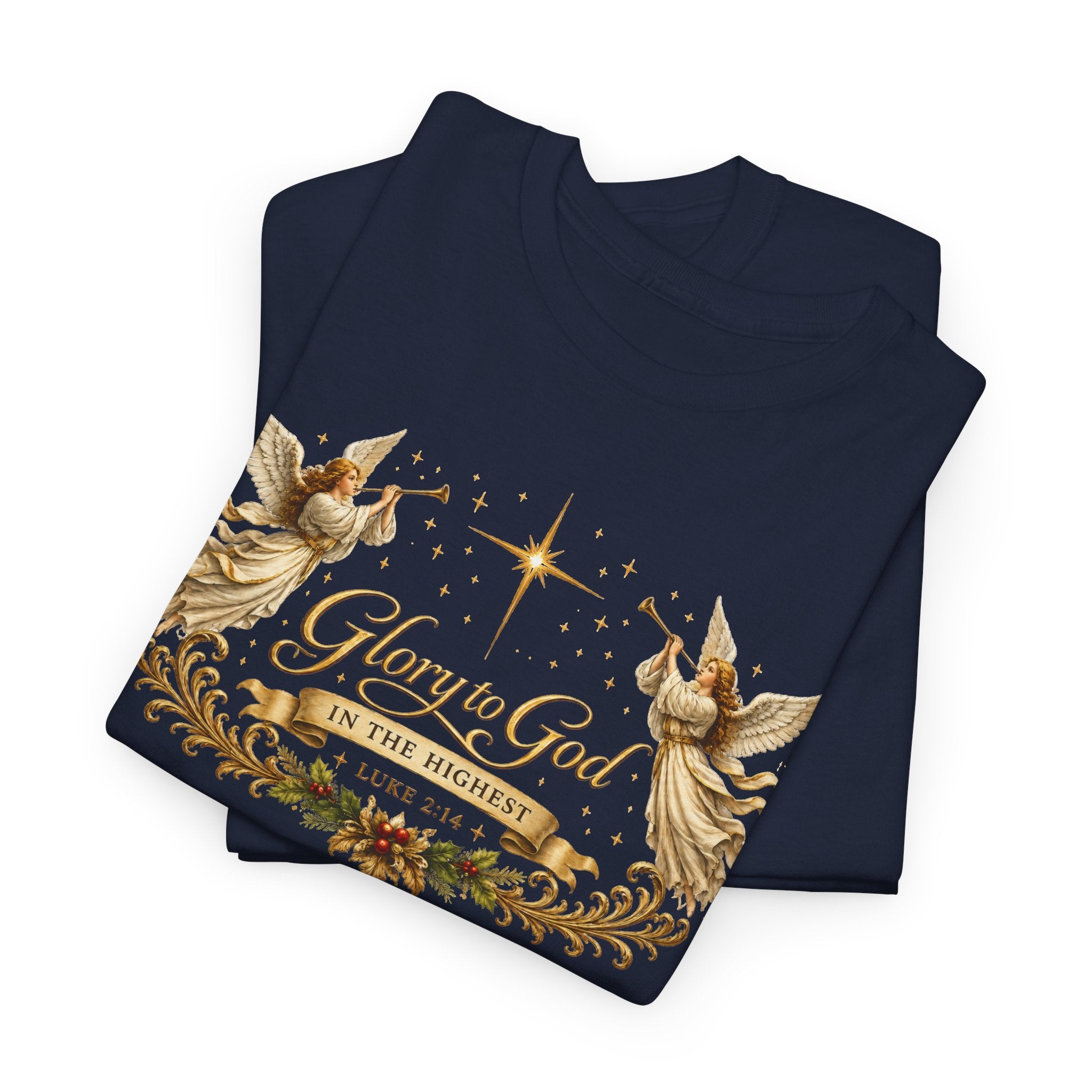 Glory to God Tee — Vintage Angel Christmas Gospel T-Shirt
