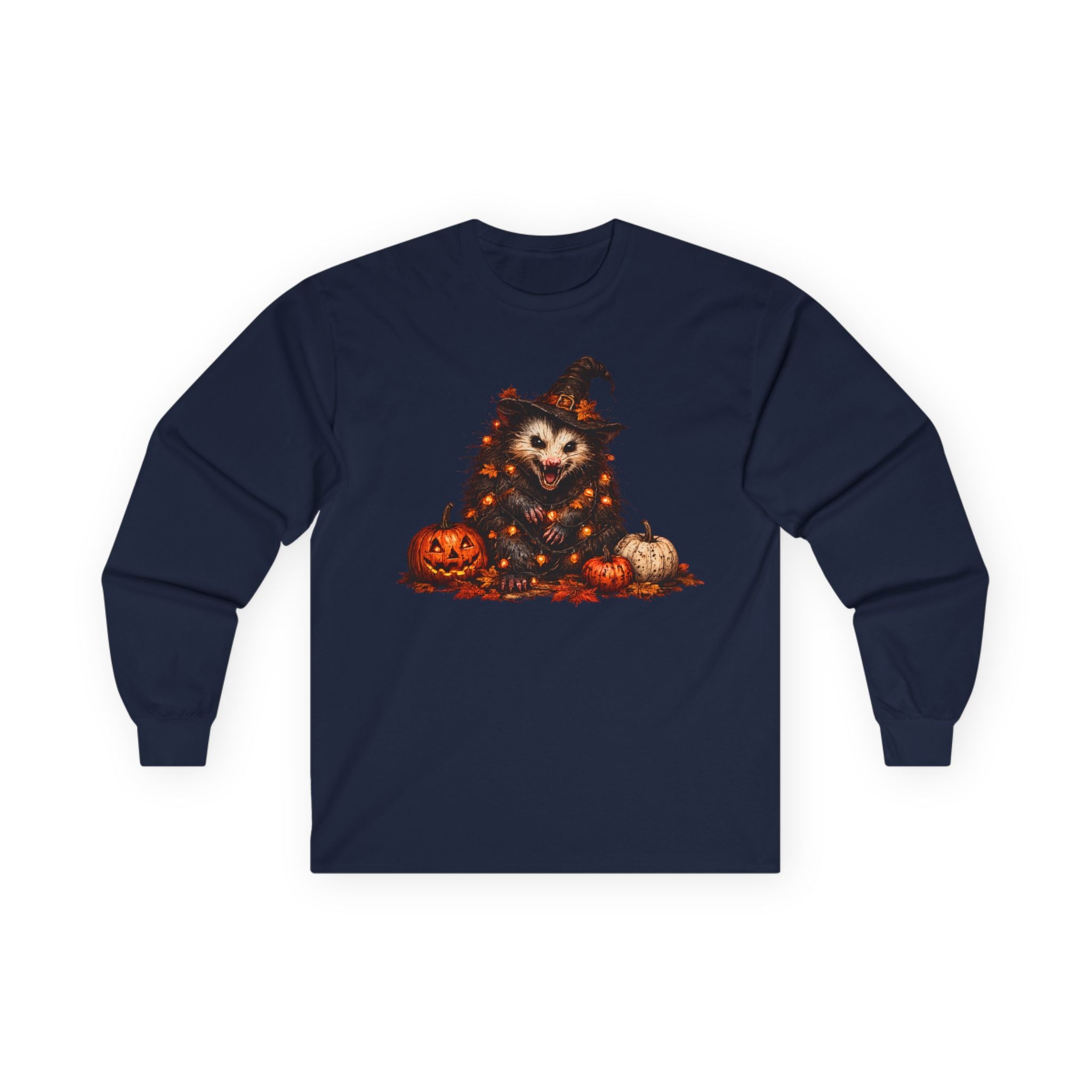 Halloween Possum Pumpkin Long Sleeve Tee